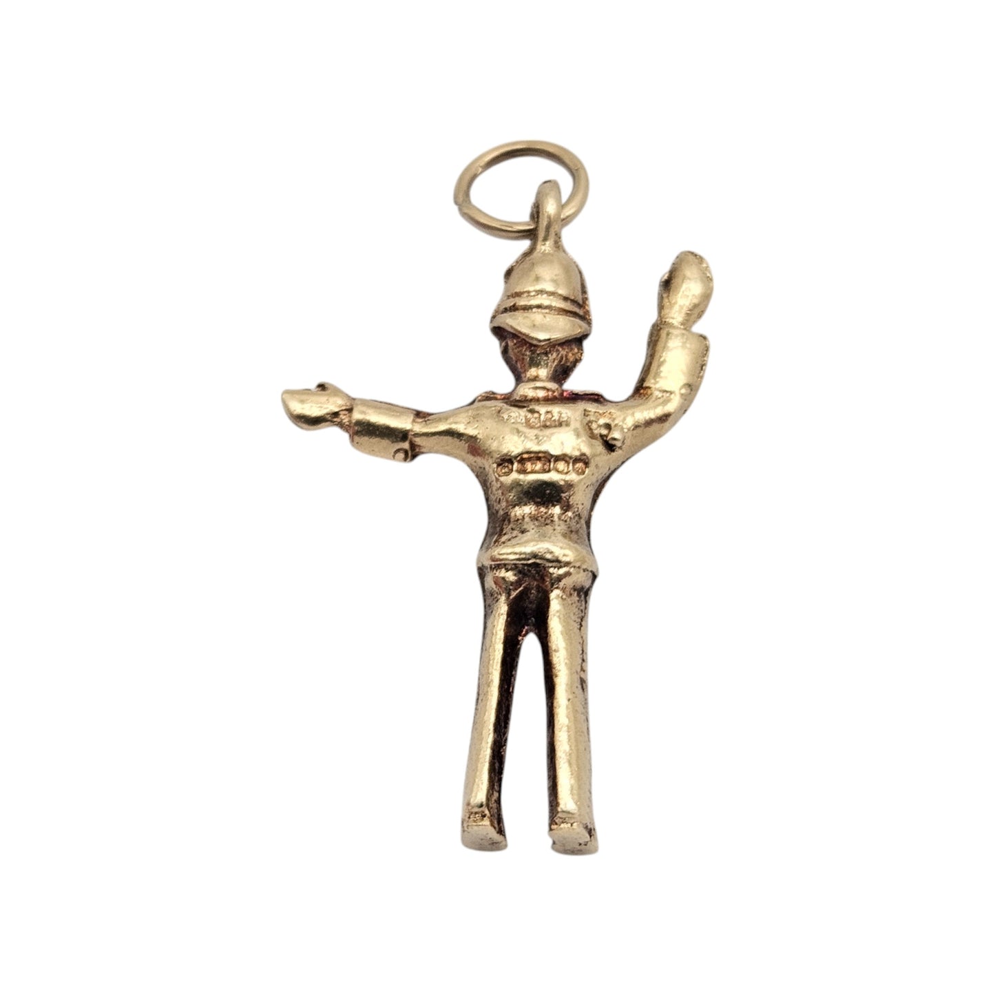 9ct 375 Yellow Gold Traffic Policeman 1975 L 2.5 cm 3.8 g.