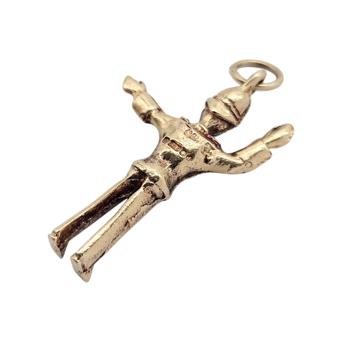 9ct 375 Yellow Gold Traffic Policeman 1975 L 2.5 cm 3.8 g.