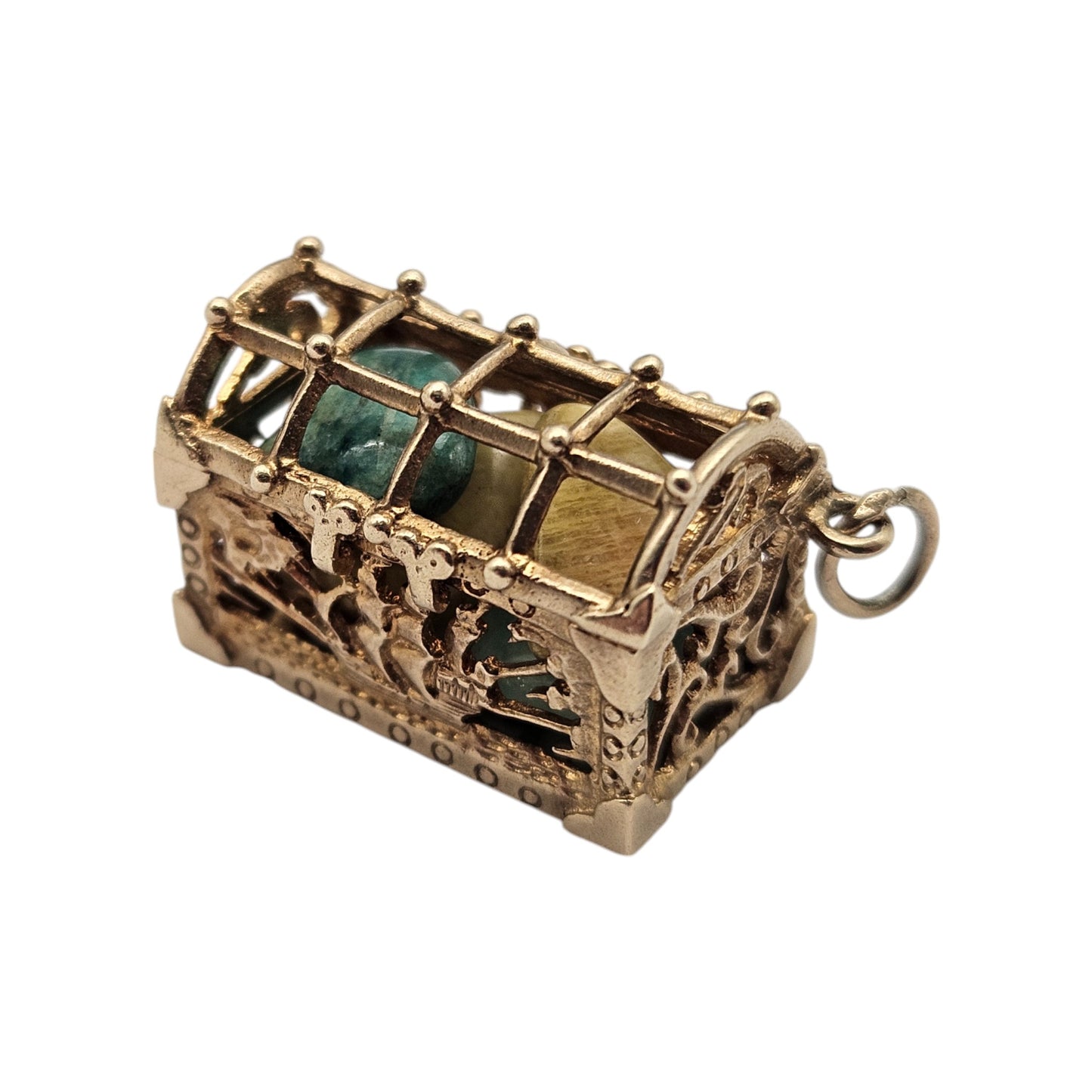 9ct 375 Yellow Gold Treasure Chest Opening Charm c.1960's L 1.9 cm 6.8 g.