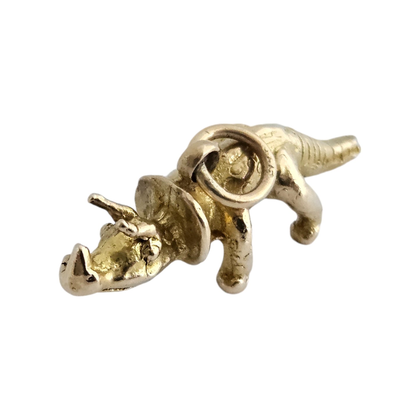 9ct 375 Yellow Gold Triceratops Dinosaur Charm 1959 L 2.5 cm 3.4 g