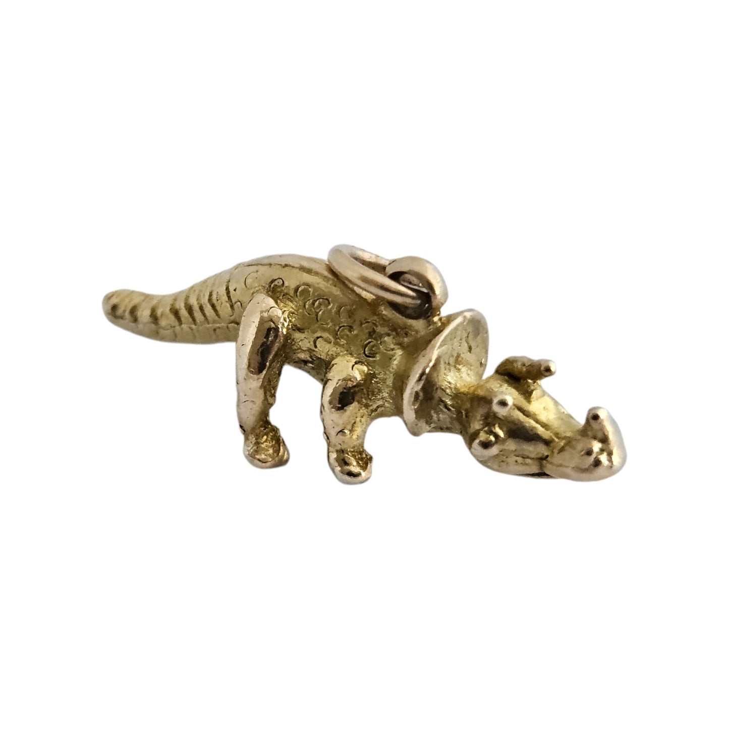 9ct 375 Yellow Gold Triceratops Dinosaur Charm 1959 L 2.5 cm 3.4 g