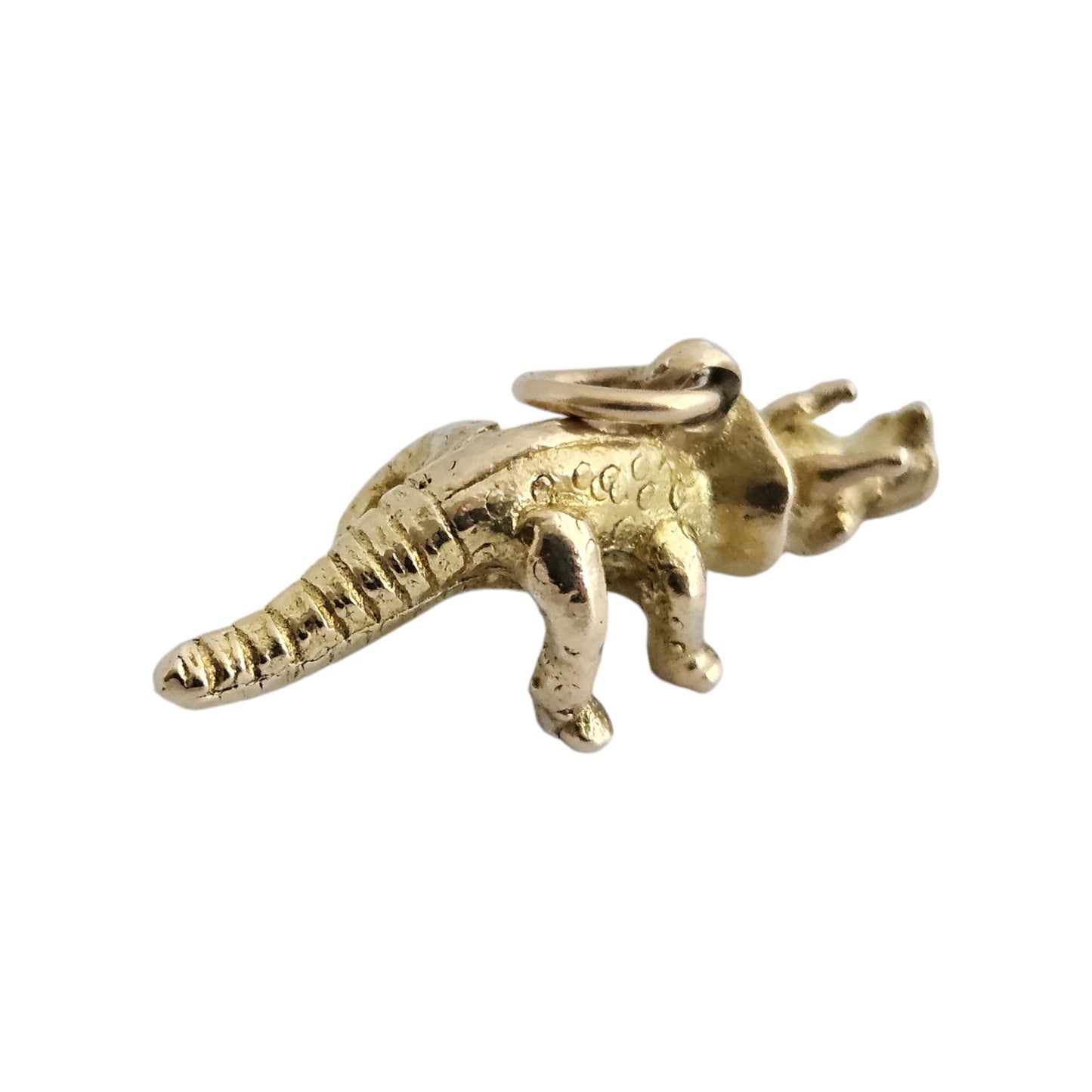 9ct 375 Yellow Gold Triceratops Dinosaur Charm 1959 L 2.5 cm 3.4 g