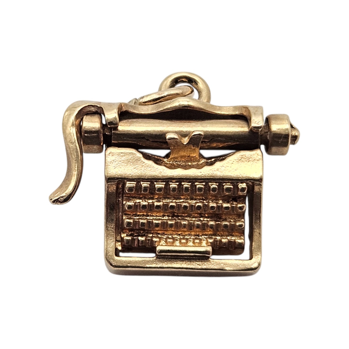 9ct Yellow Gold Typewriter Charm c.1970's L 1.6 cm 3.9 g.