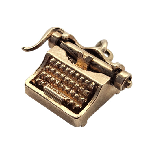 9ct Yellow Gold Typewriter Charm c.1970's L 1.6 cm 3.9 g.