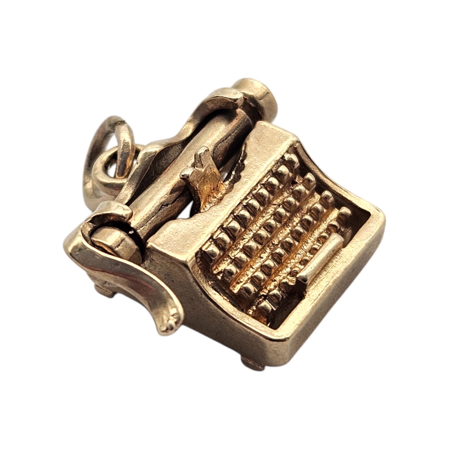 9ct Yellow Gold Typewriter Charm c.1970's L 1.6 cm 3.9 g.