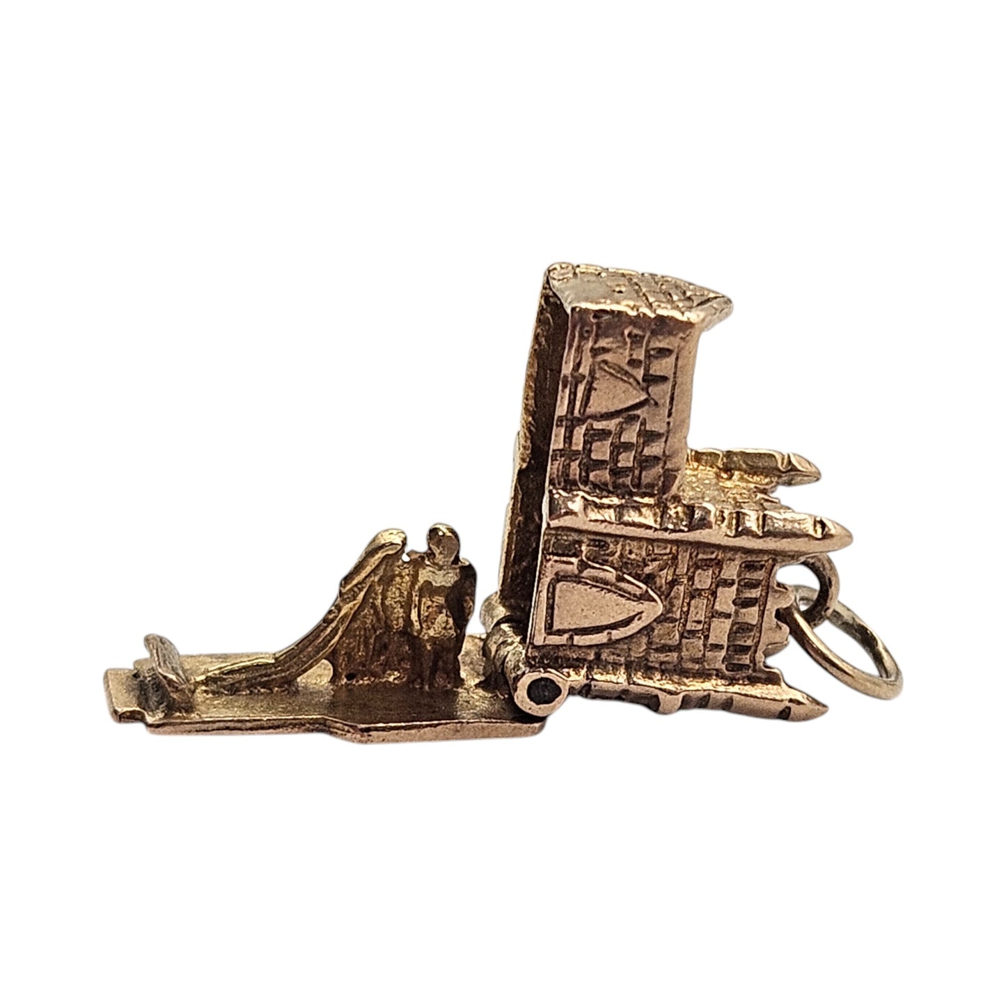 9ct 375 Yellow Gold Wedding In Church Opening Charm 1969 L 1.3 cm 3.3 g.