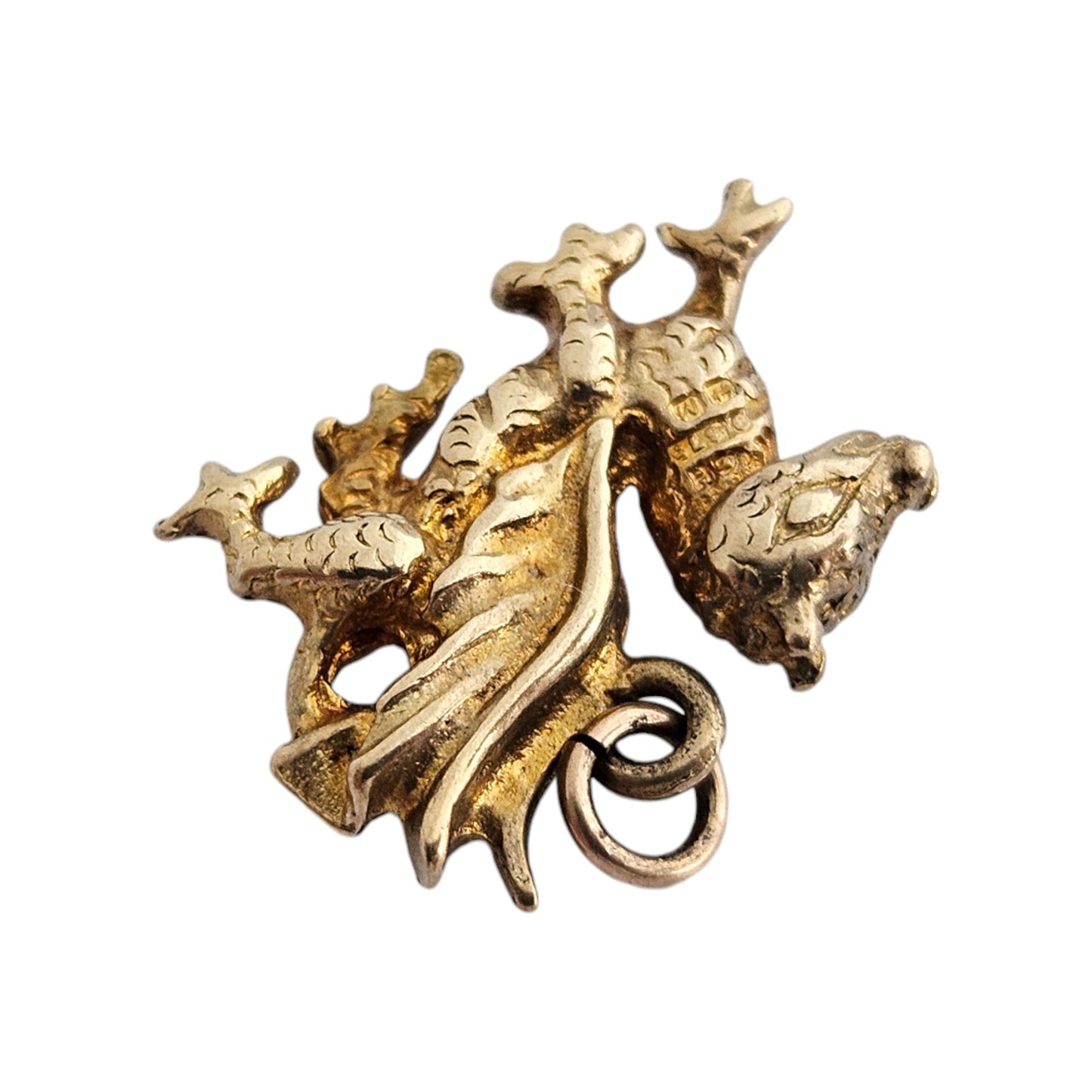 9ct 375 Yellow Gold Welsh Dragon Charm 1961 L 1.6 cm 2.6 g