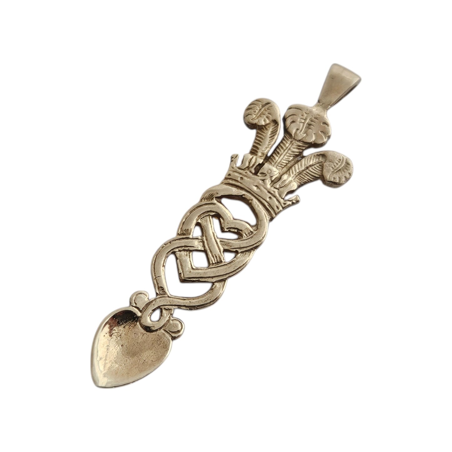 9ct 375 Yellow Gold Welsh Spoon Pendant 1993 L 3.5 cm 2.4 g.