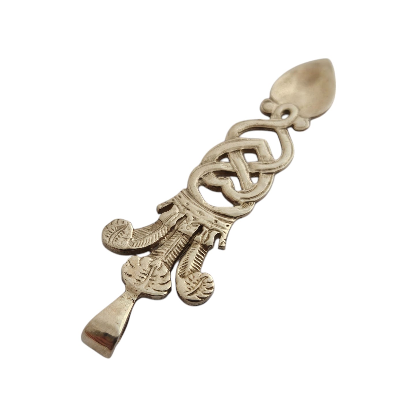 9ct 375 Yellow Gold Welsh Spoon Pendant 1993 L 3.5 cm 2.4 g.
