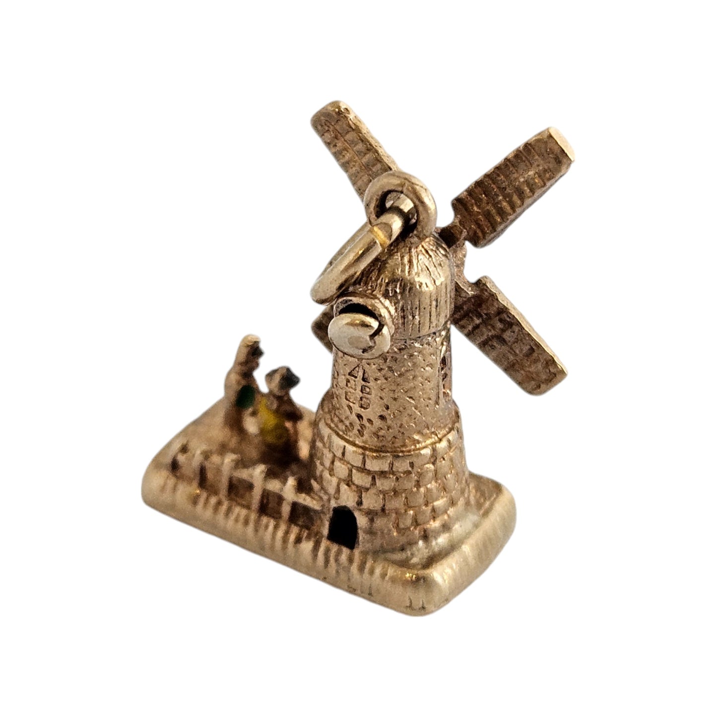 9ct 375 Yellow Gold Windmill Articulated Charm 1966 L 2.0 cm 3.9 g