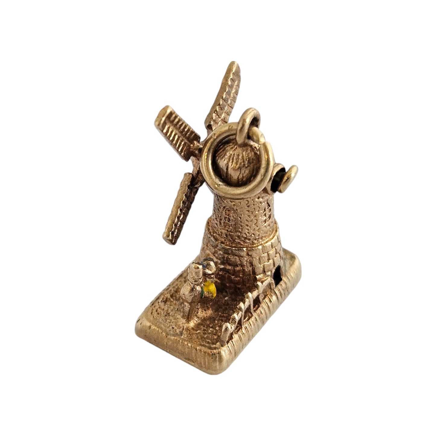 9ct 375 Yellow Gold Windmill Articulated Charm 1966 L 2.0 cm 3.9 g