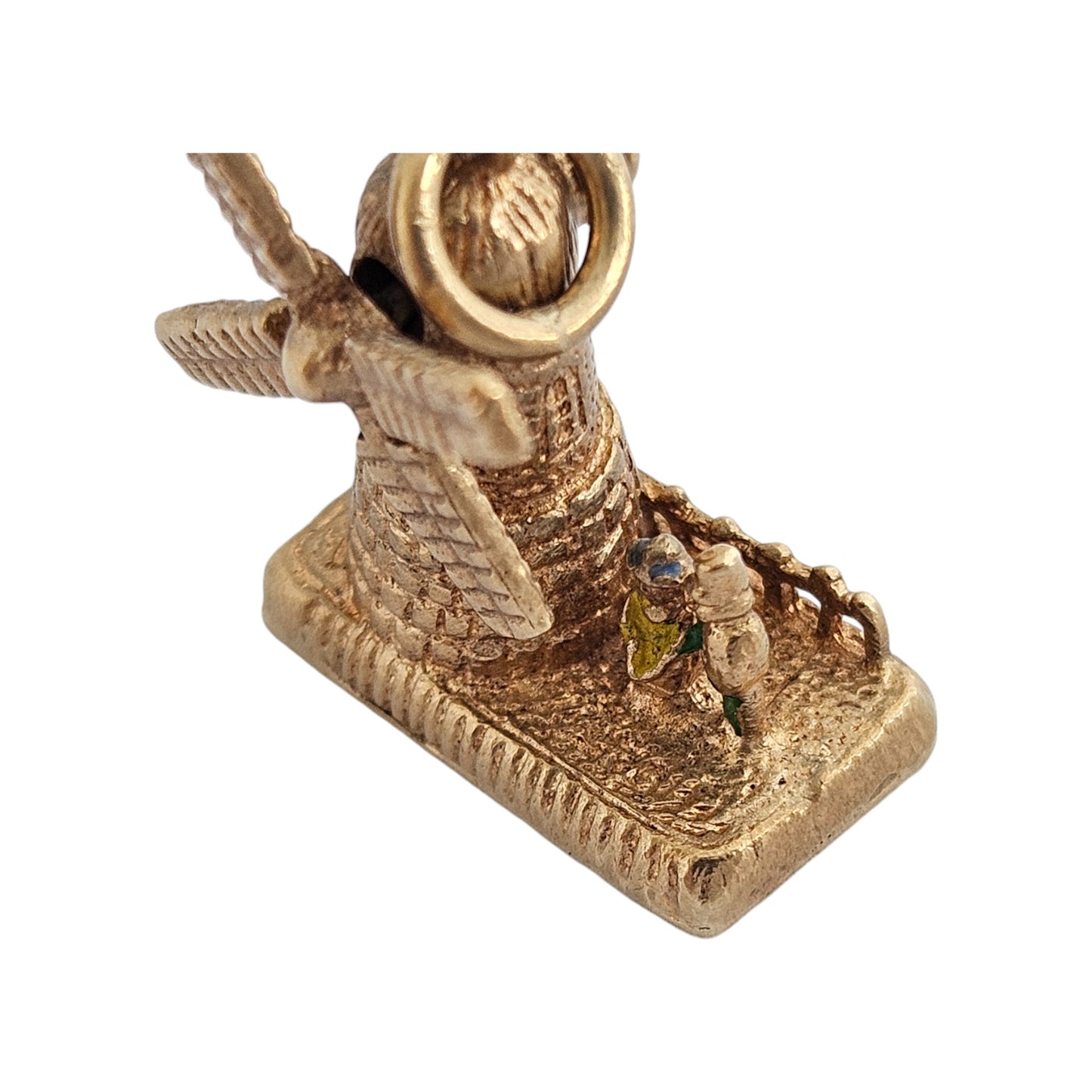 9ct 375 Yellow Gold Windmill Articulated Charm 1966 L 2.0 cm 3.9 g