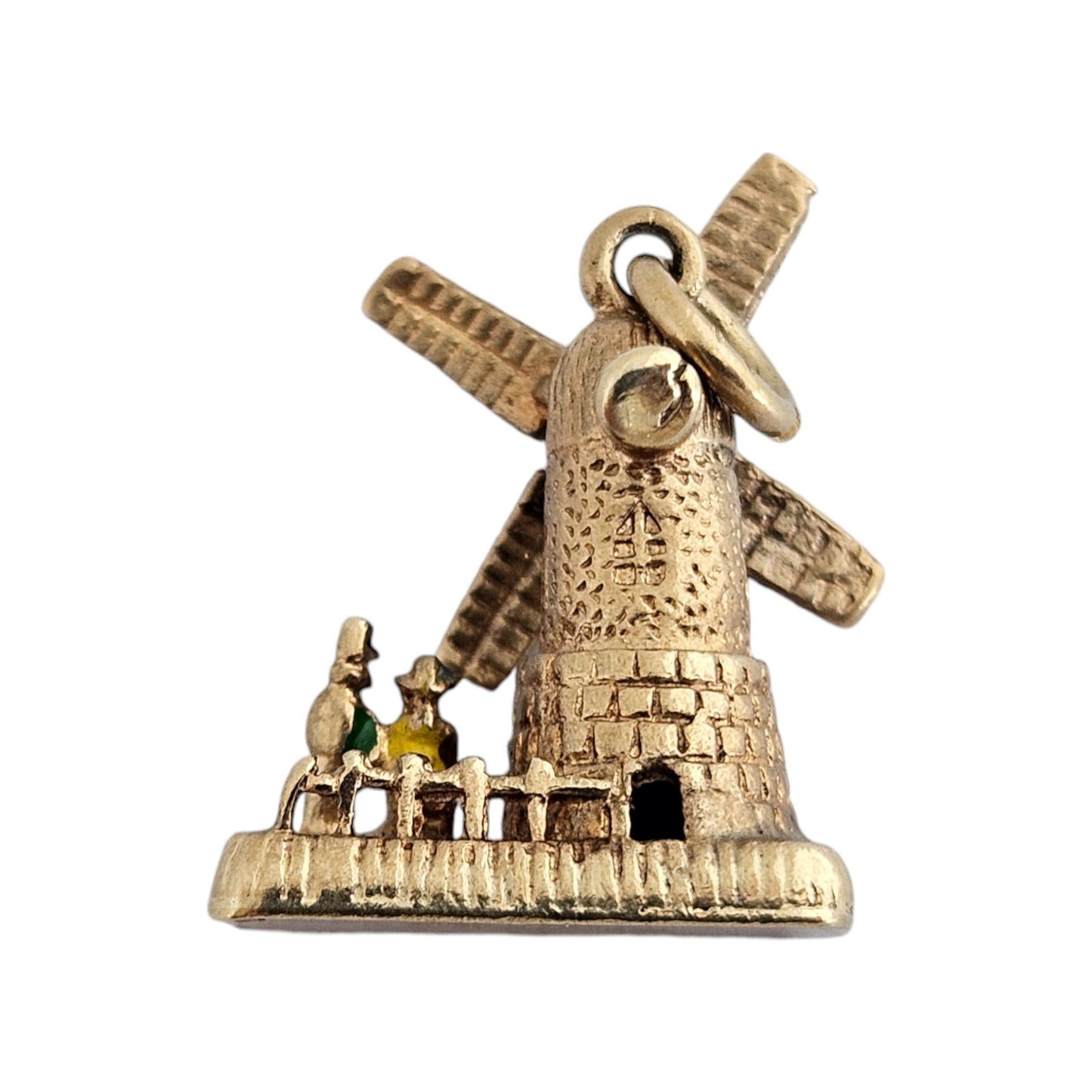 9ct 375 Yellow Gold Windmill Articulated Charm 1966 L 2.0 cm 3.9 g