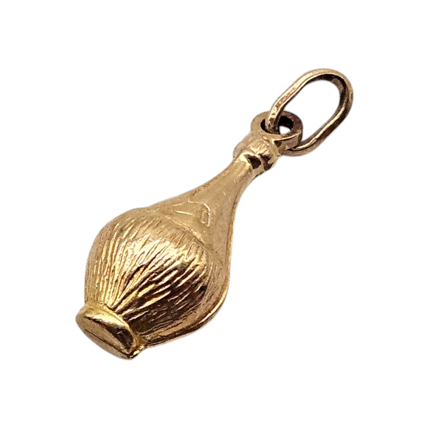 9ct 375 Yellow Gold Wine Bottle Charm L 1.5 cm 0.8 g.