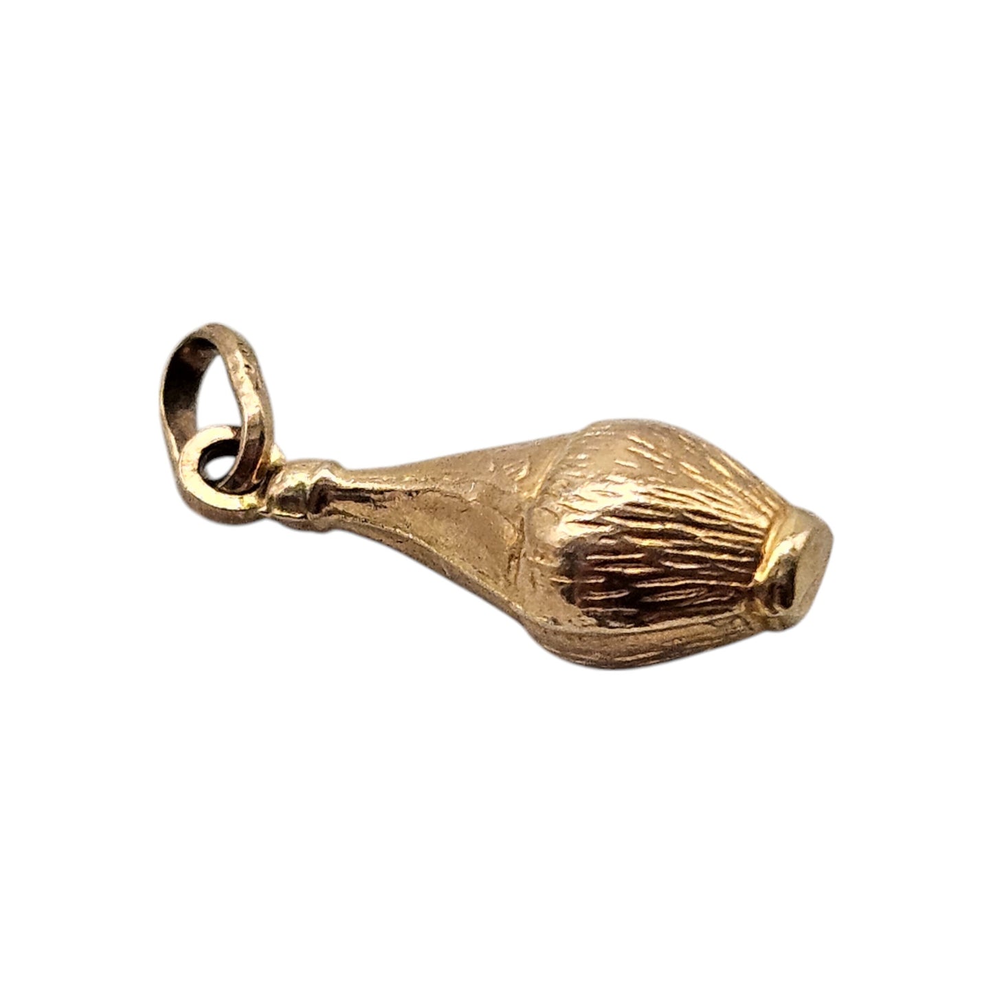 9ct 375 Yellow Gold Wine Bottle Charm L 1.5 cm 0.8 g.