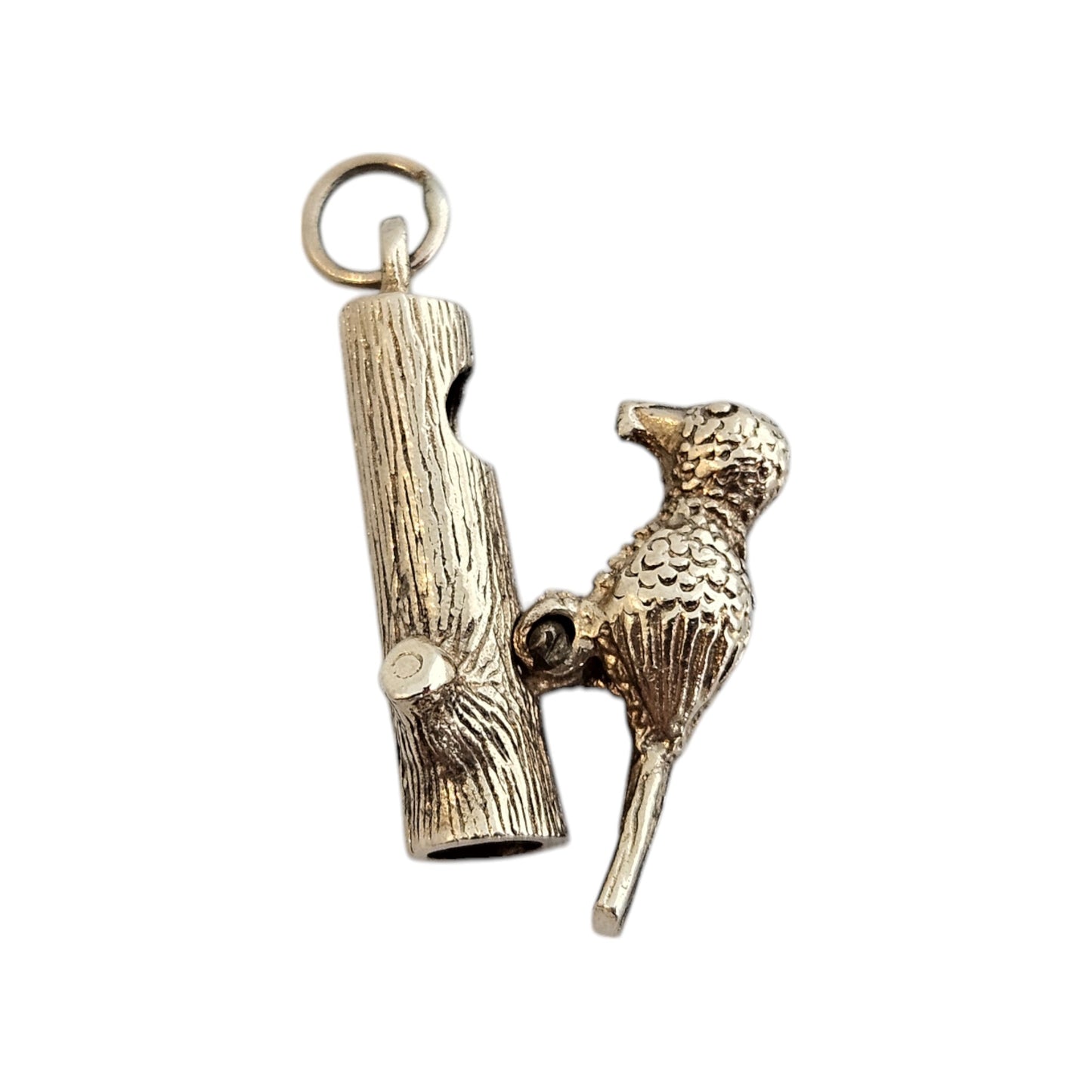 9ct 375 Yellow Gold Woodpecker Articulated Charm 1972 L 1.7 cm 3.0 g.