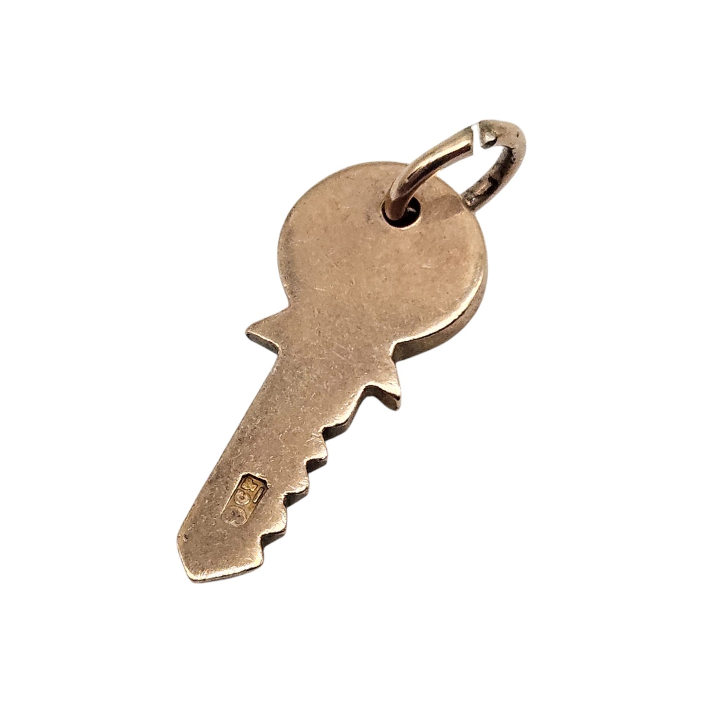 Antique 9ct Rose Gold Yale Key Charm c.1900 L 1.7 cm 1.4 g.