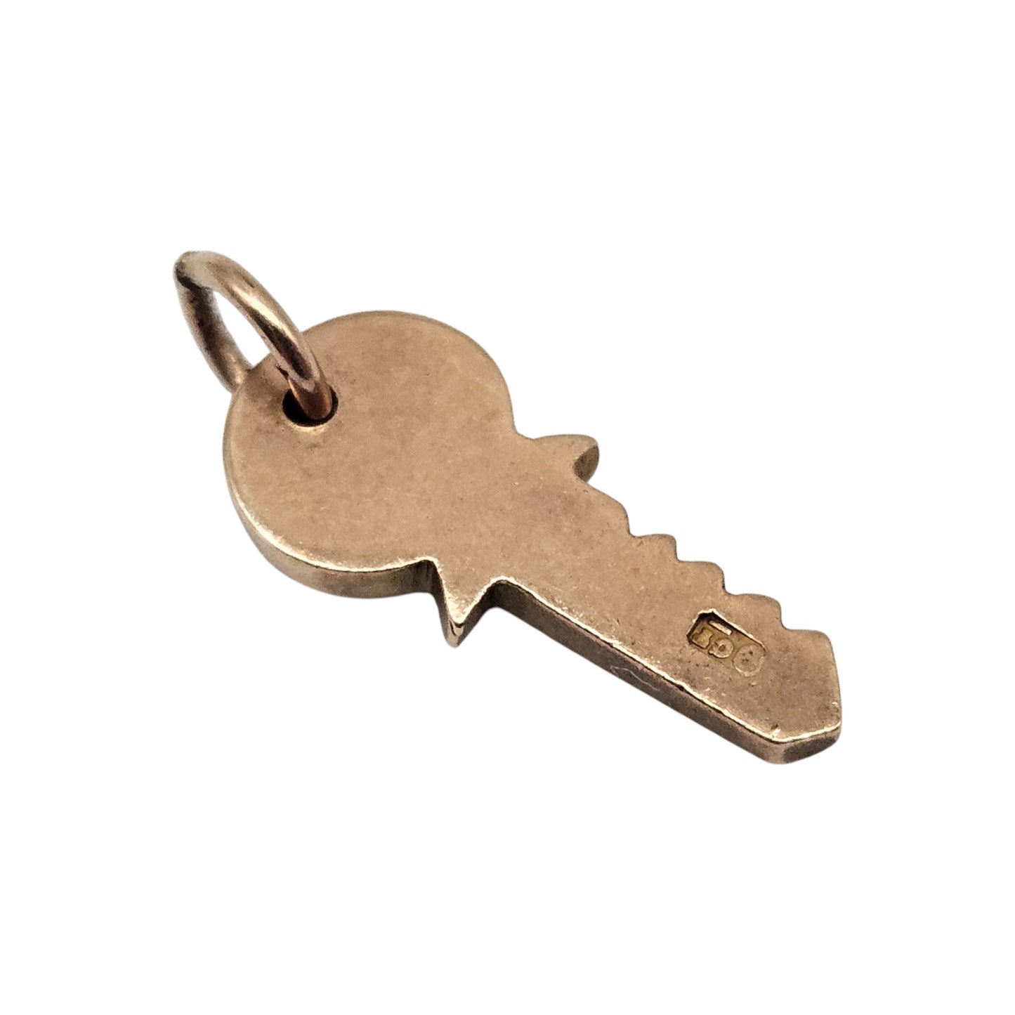 Antique 9ct Rose Gold Yale Key Charm c.1900 L 1.7 cm 1.4 g.
