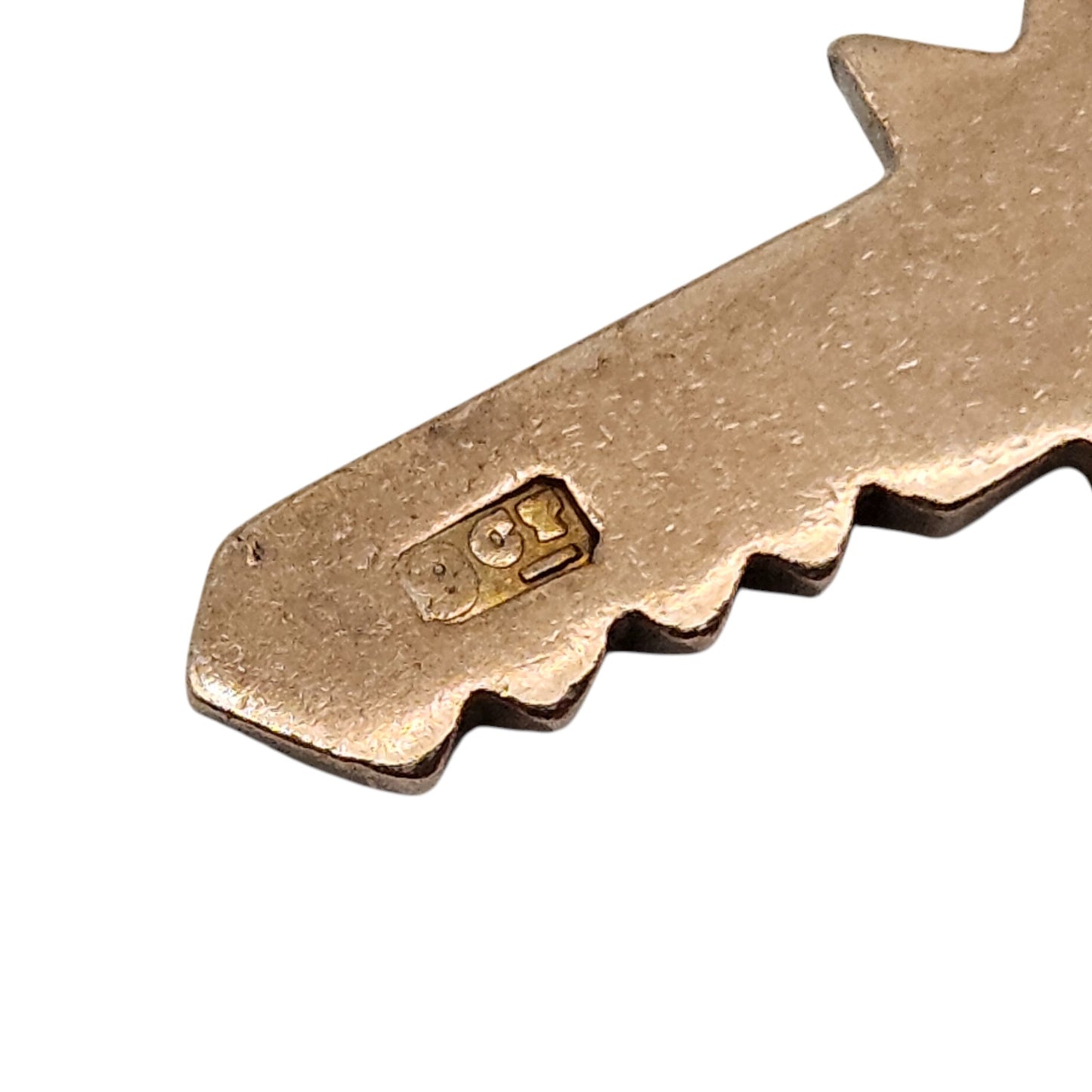 Antique 9ct Rose Gold Yale Key Charm c.1900 L 1.7 cm 1.4 g.