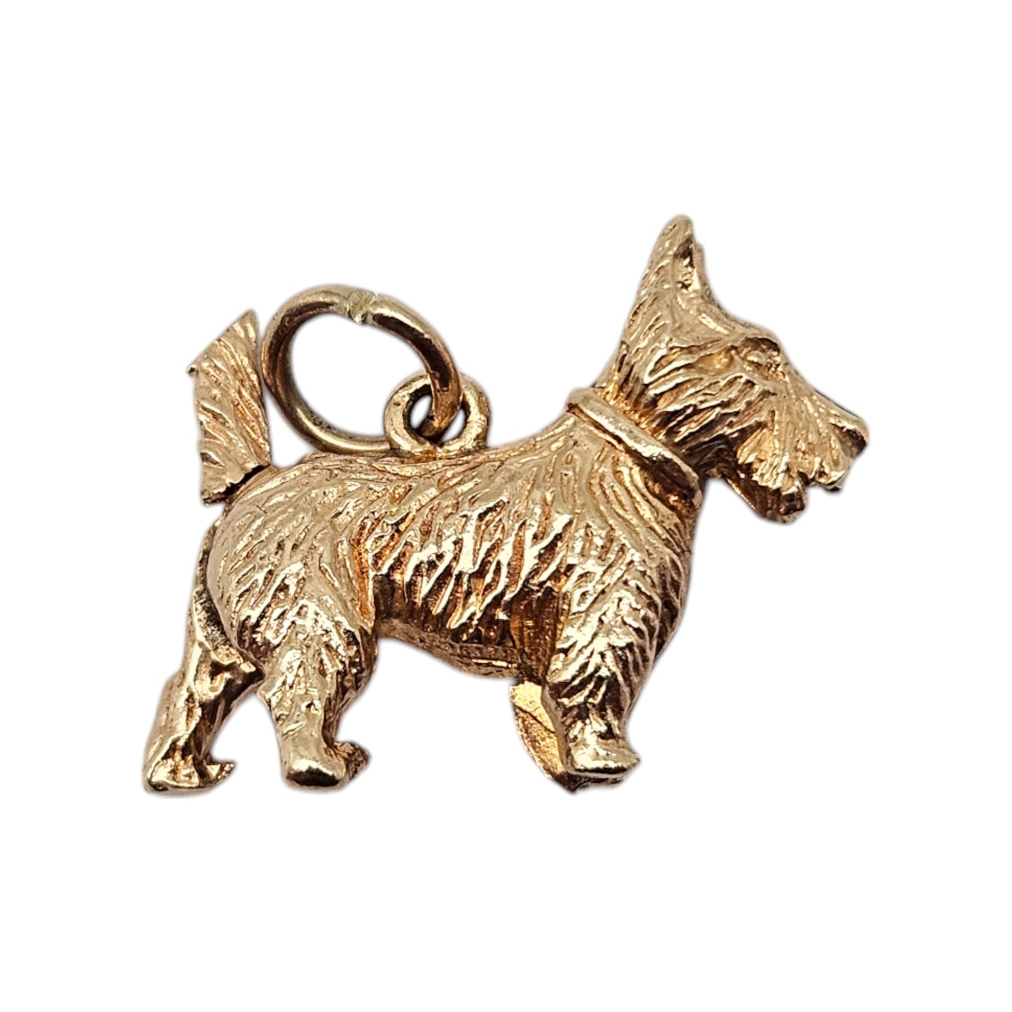 Unusual 9ct 375 Yellow Gold Scottie Dog Articulated Charm 1968 L 1.8 cm 3.1 g.