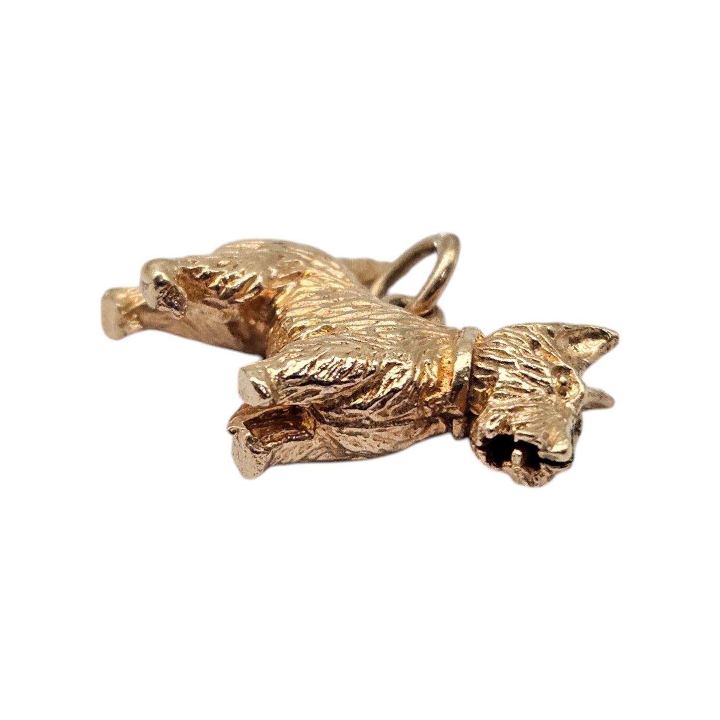 Unusual 9ct 375 Yellow Gold Scottie Dog Articulated Charm 1968 L 1.8 cm 3.1 g.