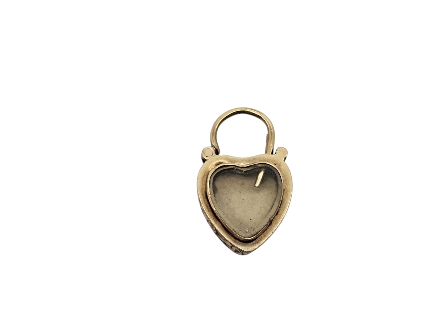 Victorian 9ct Yellow Gold Heart Shaped Padlock Clasp With Coral & Locket Compartment