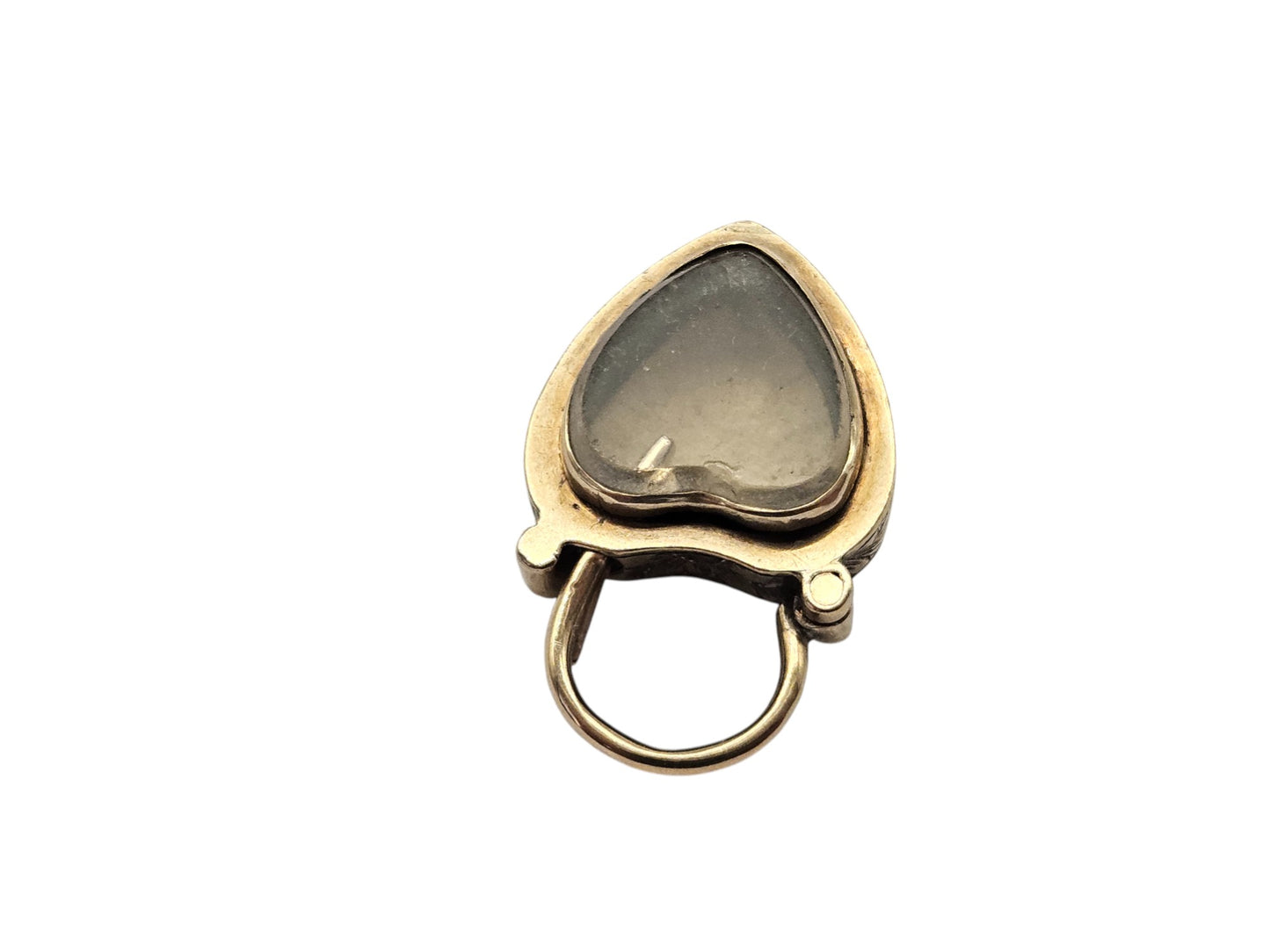Victorian 9ct Yellow Gold Heart Shaped Padlock Clasp With Coral & Locket Compartment