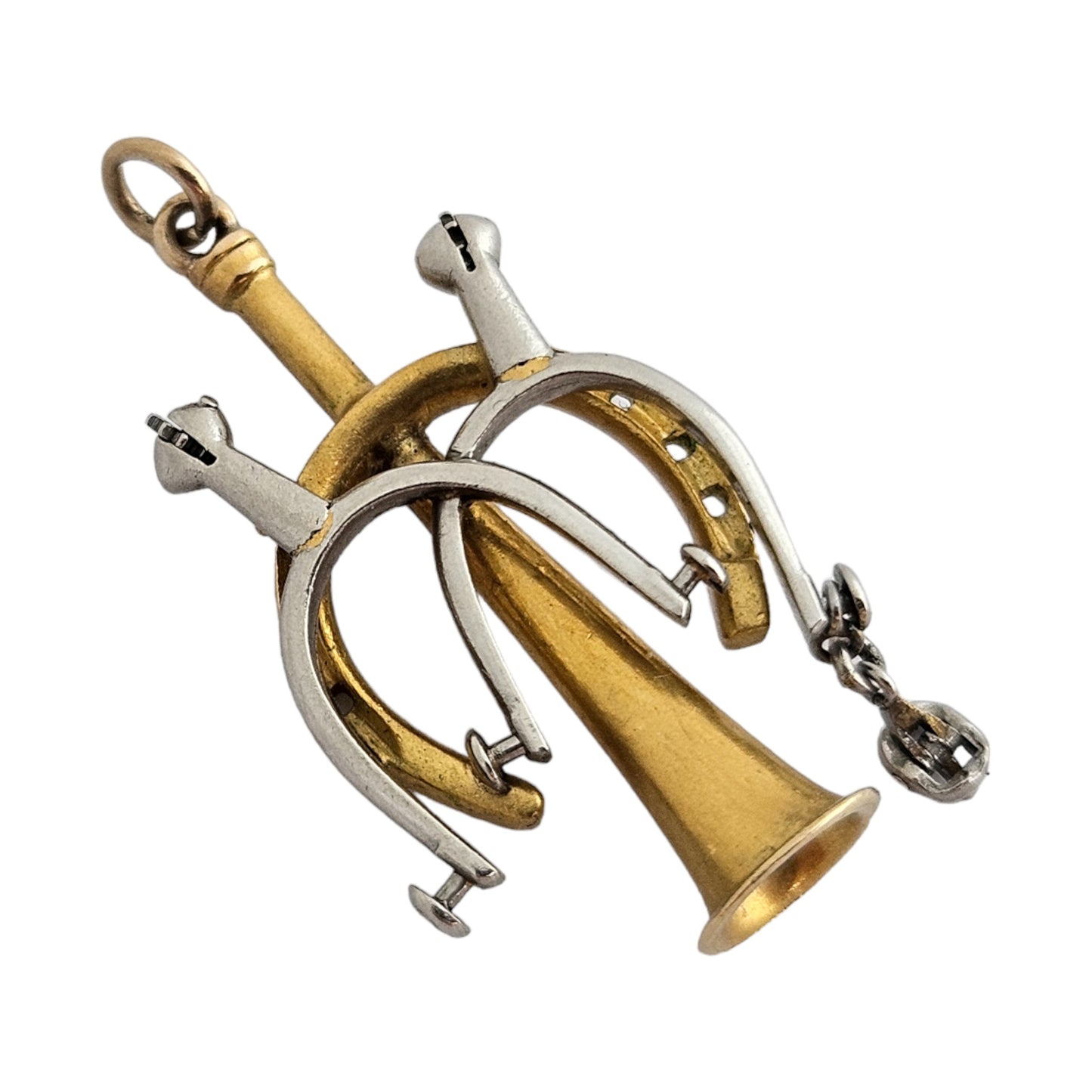 Edwardian 15ct & Platinum Equestrian Charm c.1900 L 2.5 cm 3.9 g