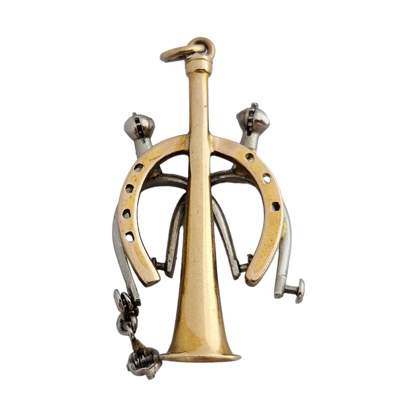 Edwardian 15ct & Platinum Equestrian Charm c.1900 L 2.5 cm 3.9 g