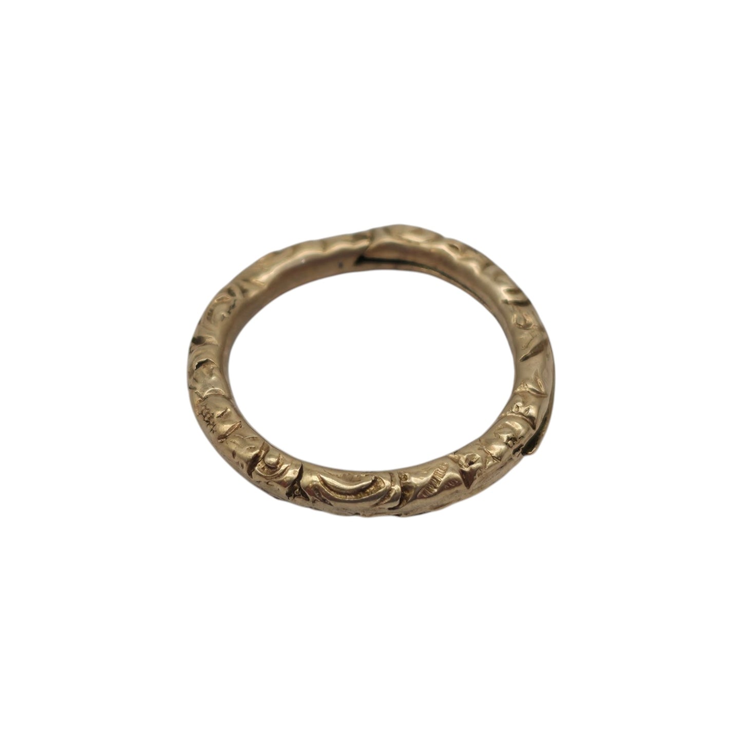Georgian 12ct Yellow Gold Engraved Split Ring L 1.6 cm 1.7 g.