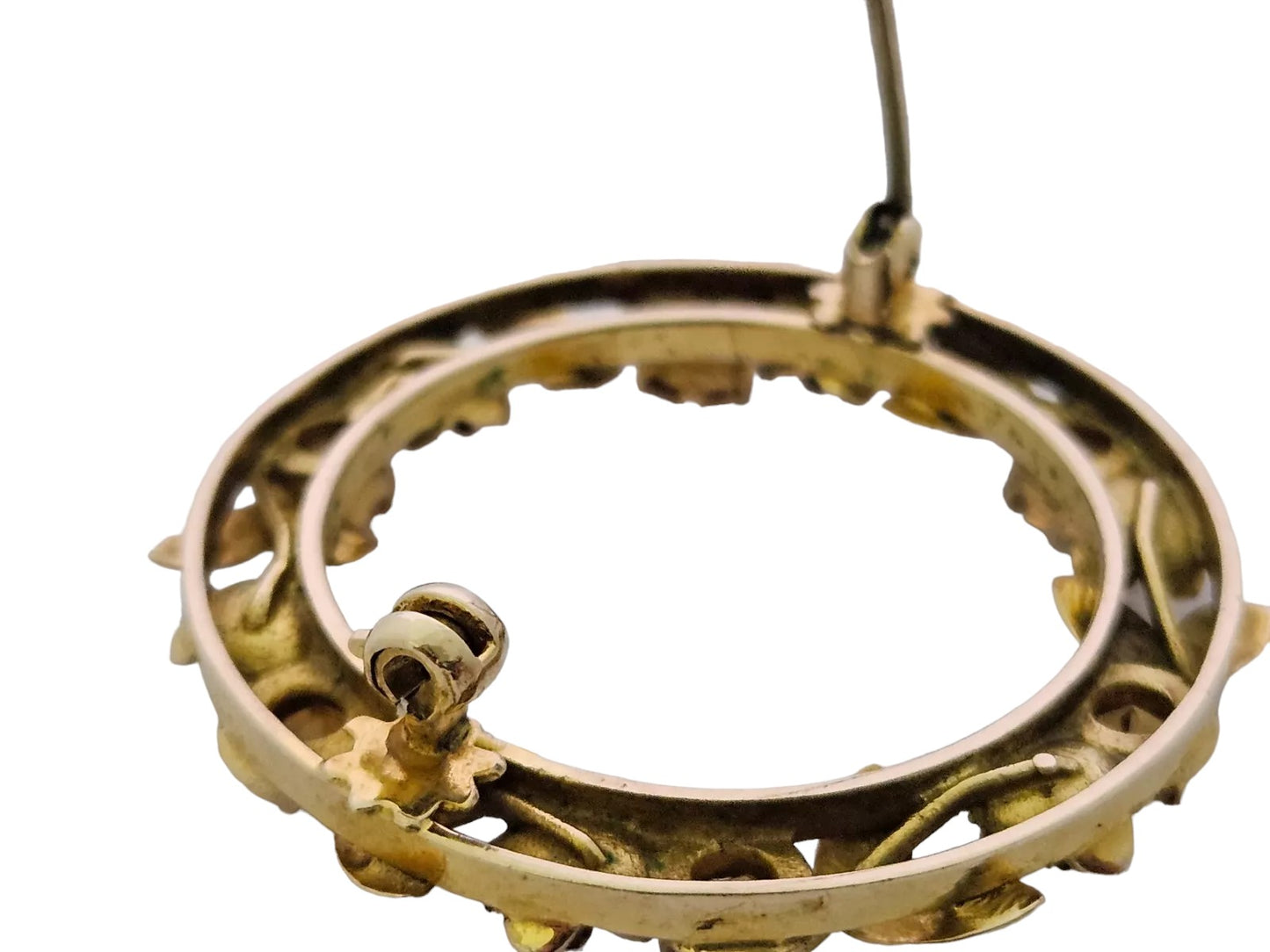 Decorative 9ct Yellow Gold Brooch with Citrine c.1940's L 3.5 cm 7.0 g