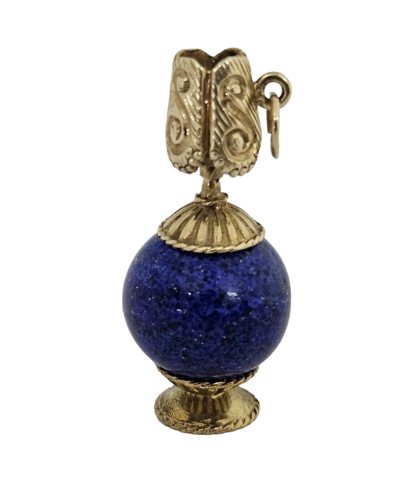 9ct 375 Yellow Gold "Urn Vase" Charm with Lapis Body 1961 L 3.4 cm 9.8 g