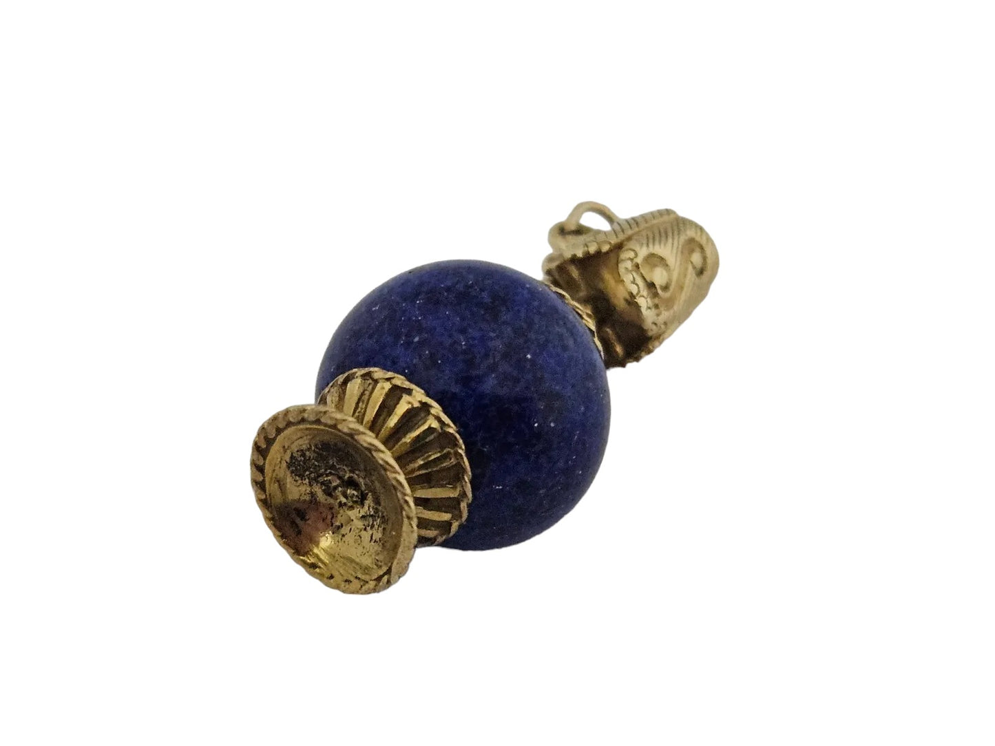 9ct 375 Yellow Gold "Urn Vase" Charm with Lapis Body 1961 L 3.4 cm 9.8 g