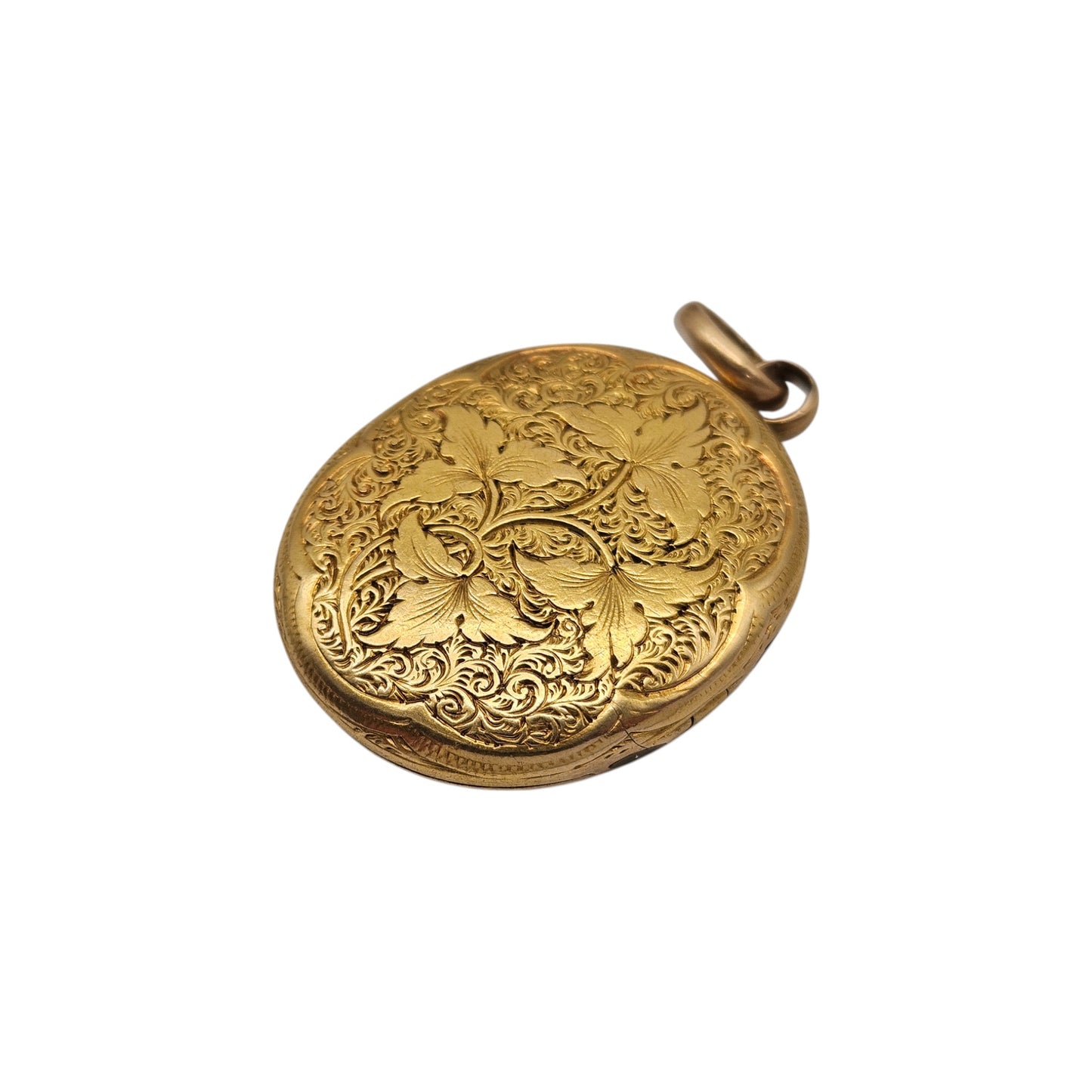 Victorian 18ct Yellow Gold Engraved Locket Pendant L 3.0 cm 10.2 g.