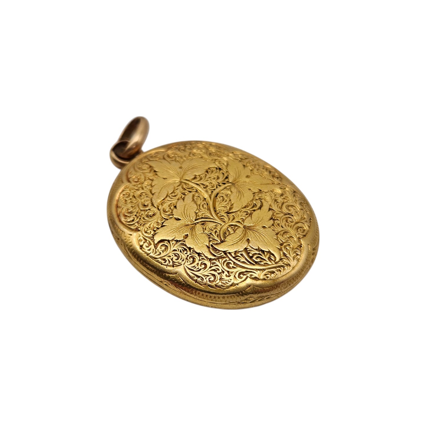 Victorian 18ct Yellow Gold Engraved Locket Pendant L 3.0 cm 10.2 g.