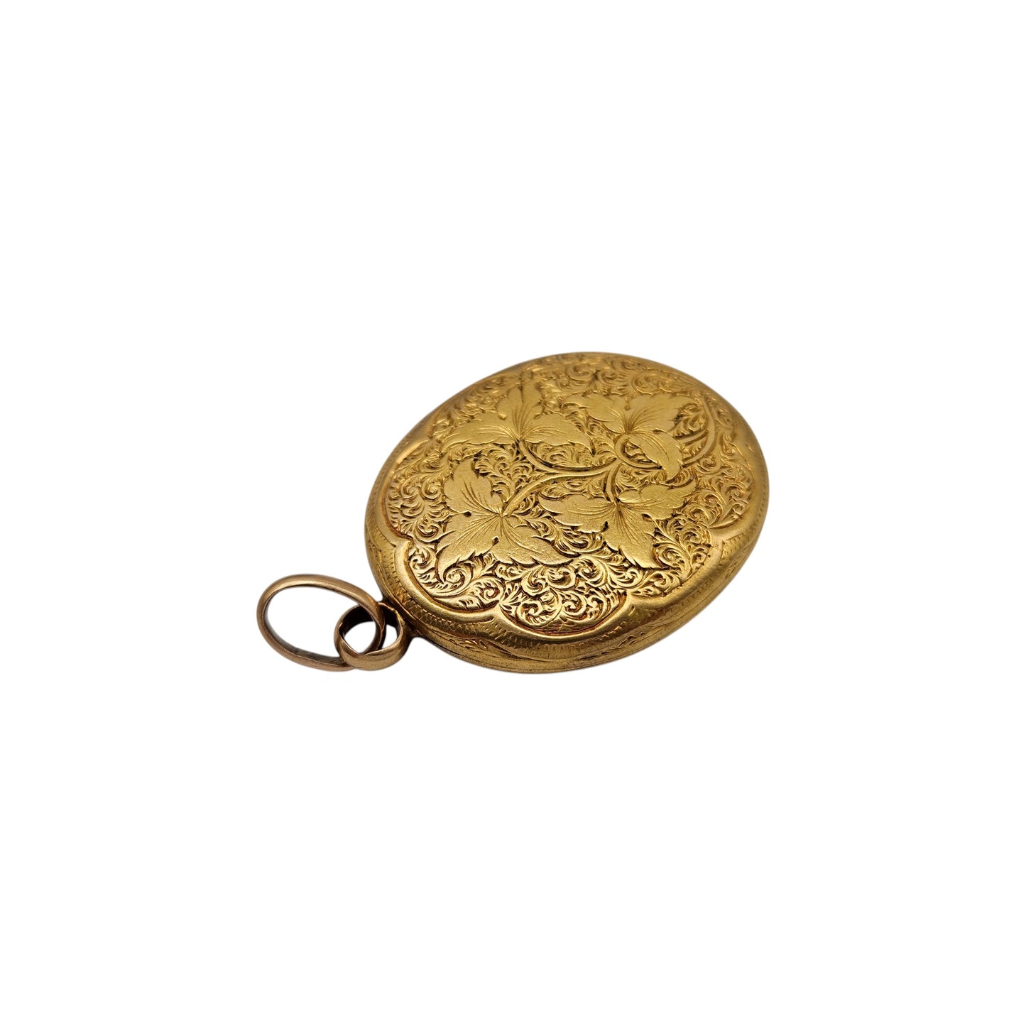 Victorian 18ct Yellow Gold Engraved Locket Pendant L 3.0 cm 10.2 g.