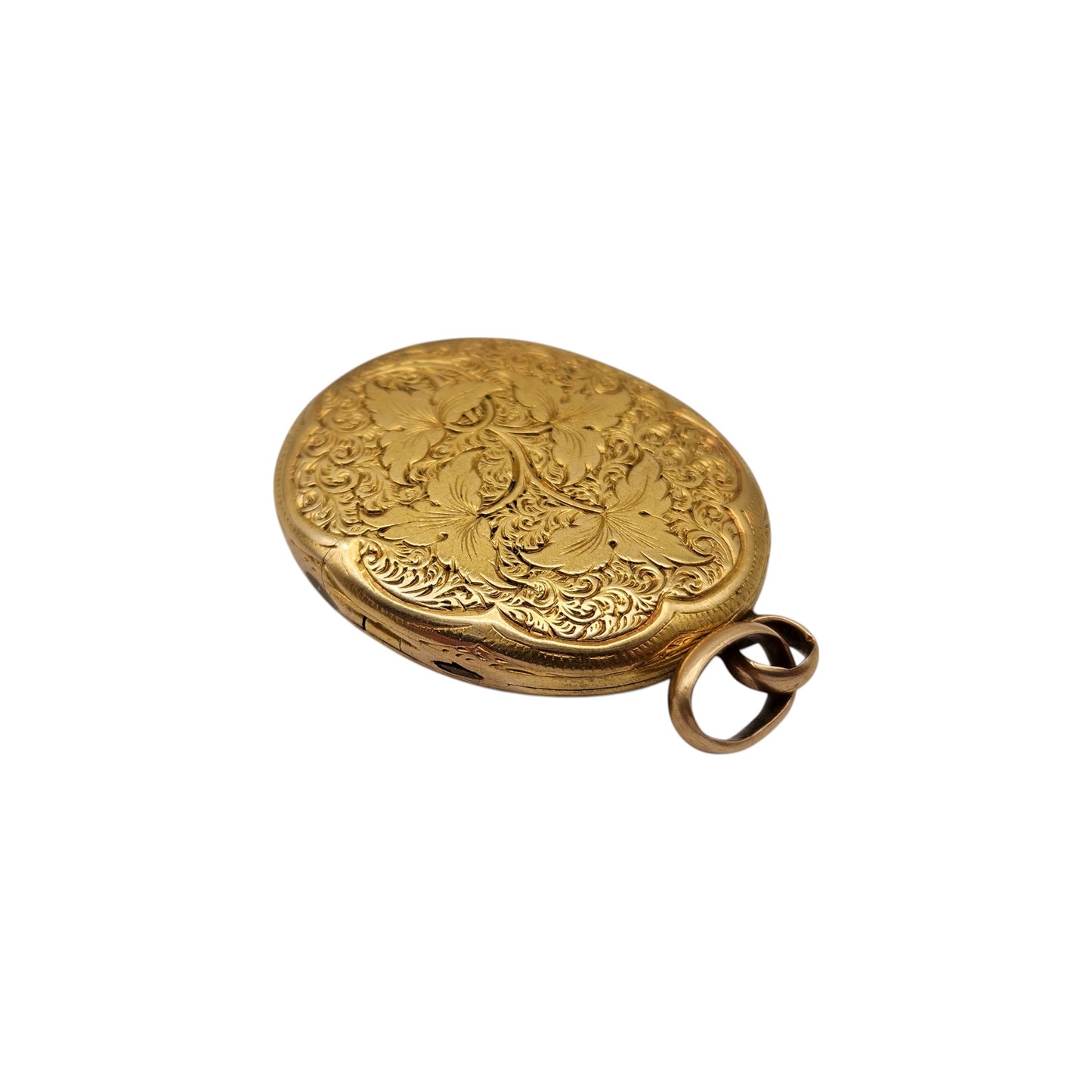 Victorian 18ct Yellow Gold Engraved Locket Pendant L 3.0 cm 10.2 g.