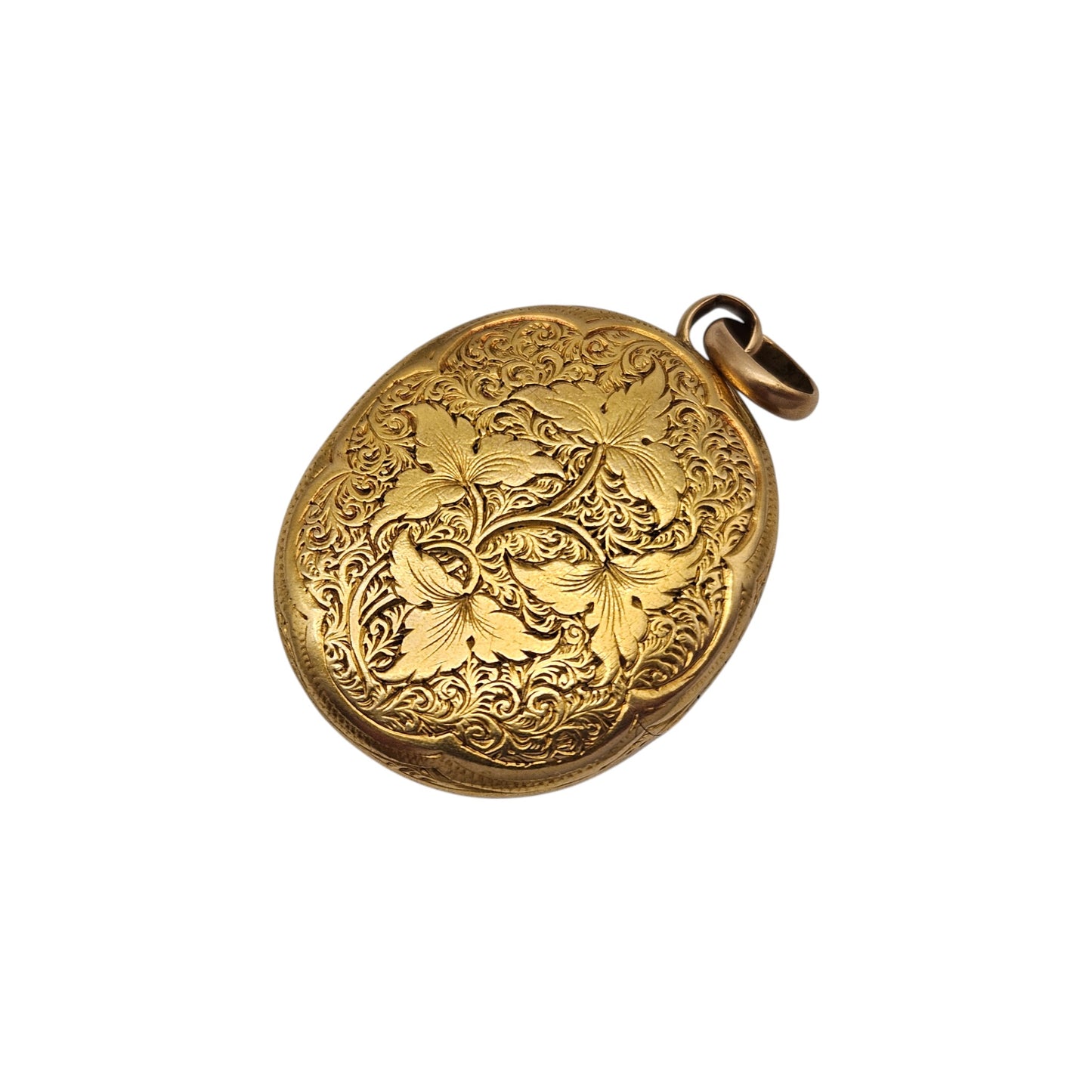 Victorian 18ct Yellow Gold Engraved Locket Pendant L 3.0 cm 10.2 g.