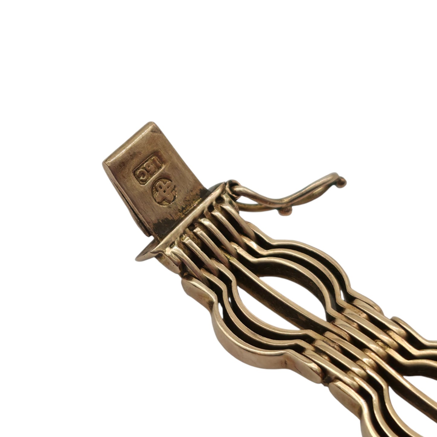 Antique 15ct Rose Gold Fancy Bracelet c.1910 L 17.7 cm 16.8 g.