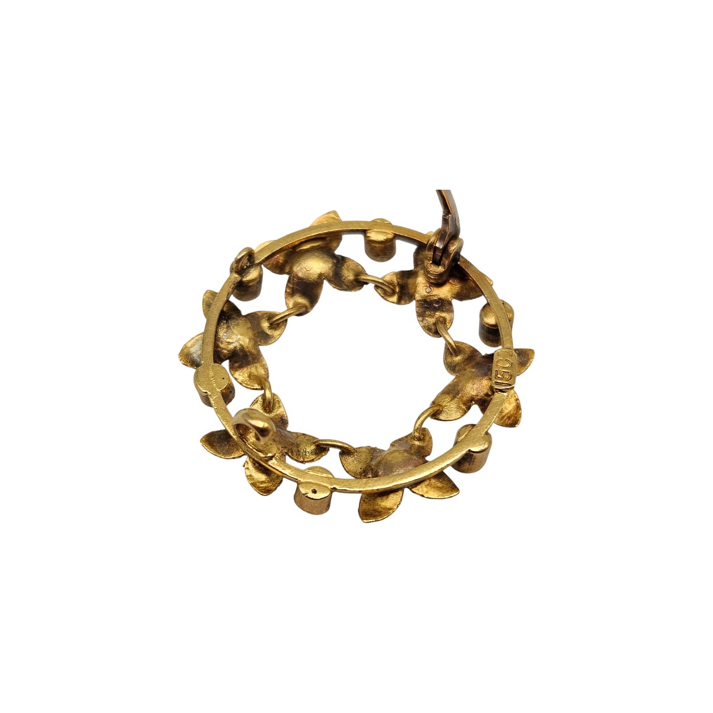 Antique 15ct Yellow Gold Brooch With Pearls c.1900 L 2.2 cm 2.3 g.