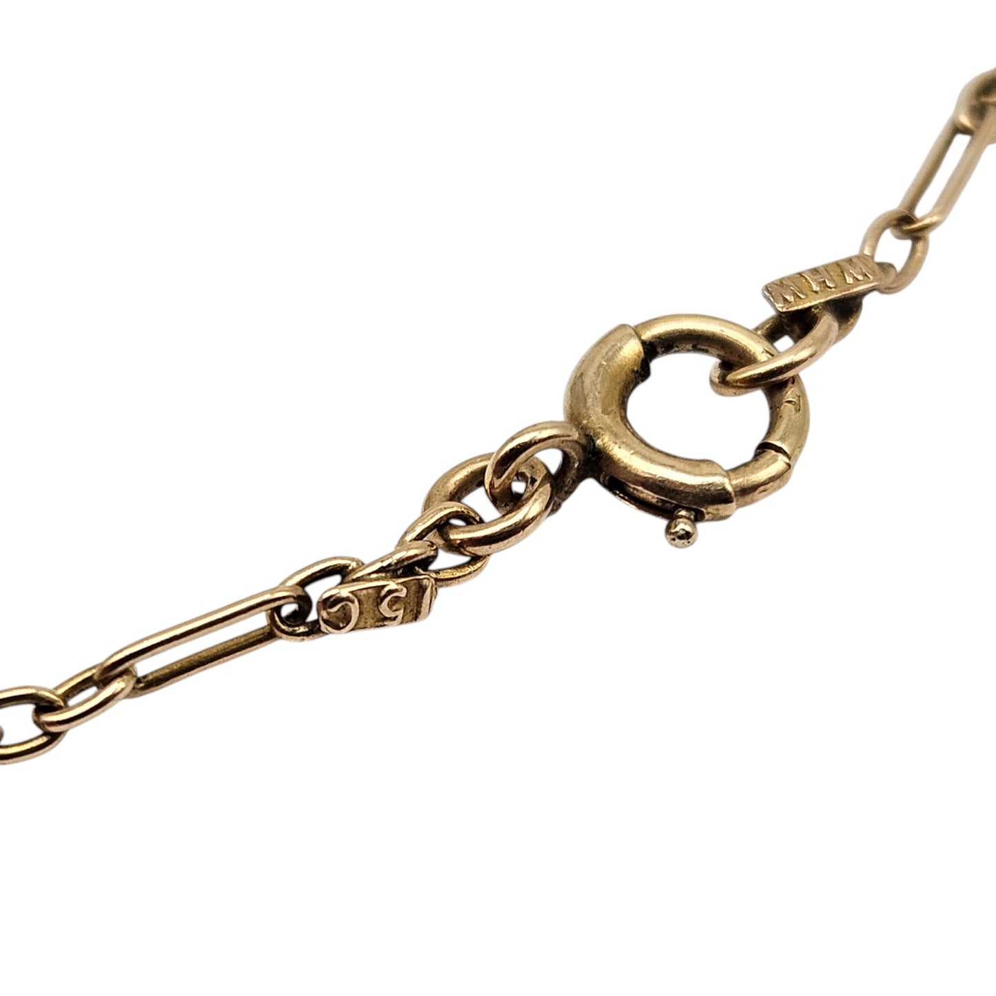 Antique 15ct Yellow Gold Pearl Pendant On 15ct Chain c.1900, 5.0 g.