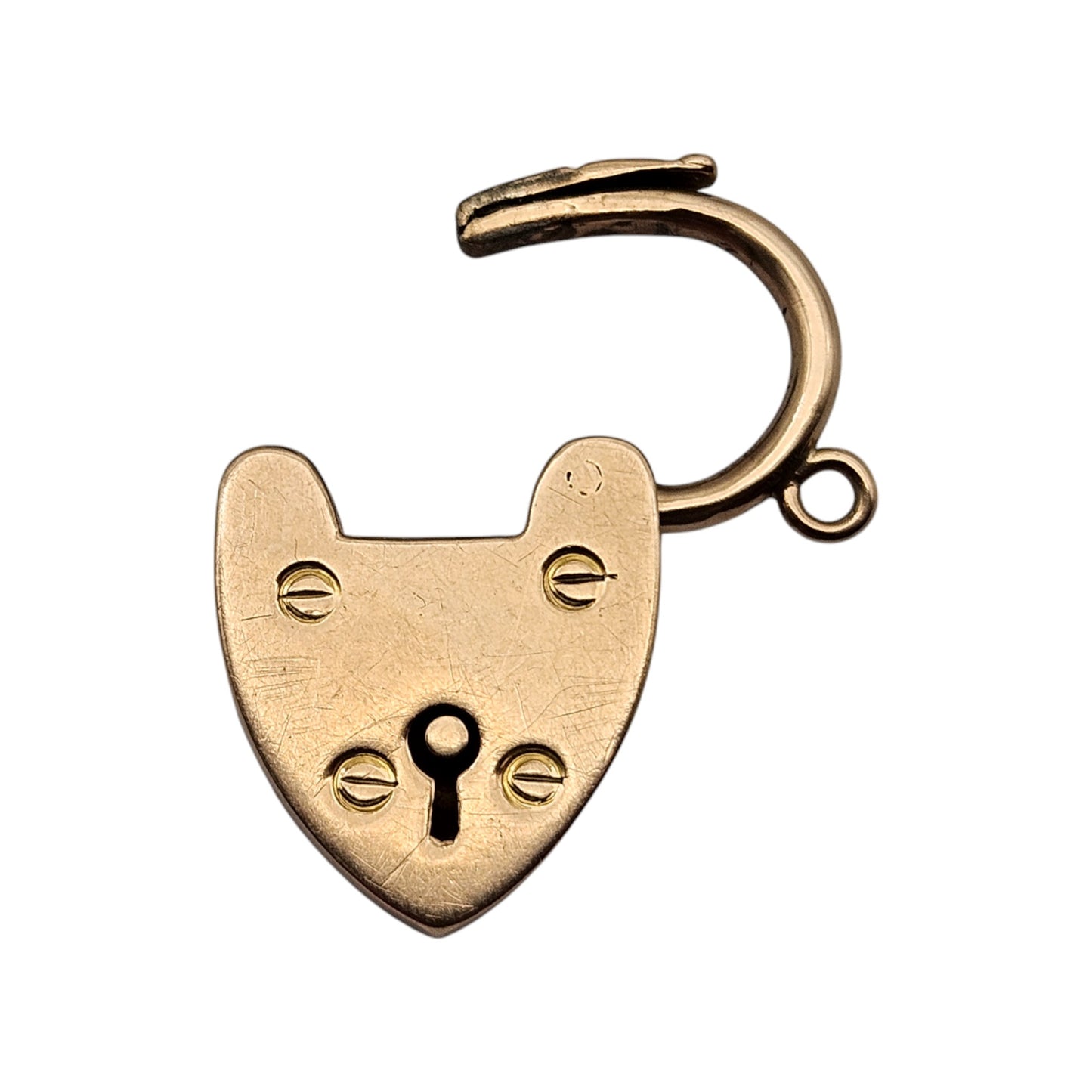 Antique 15 Rose Gold Heart Shaped Padlock c.1900 L 2.3 cm 3.5 g.
