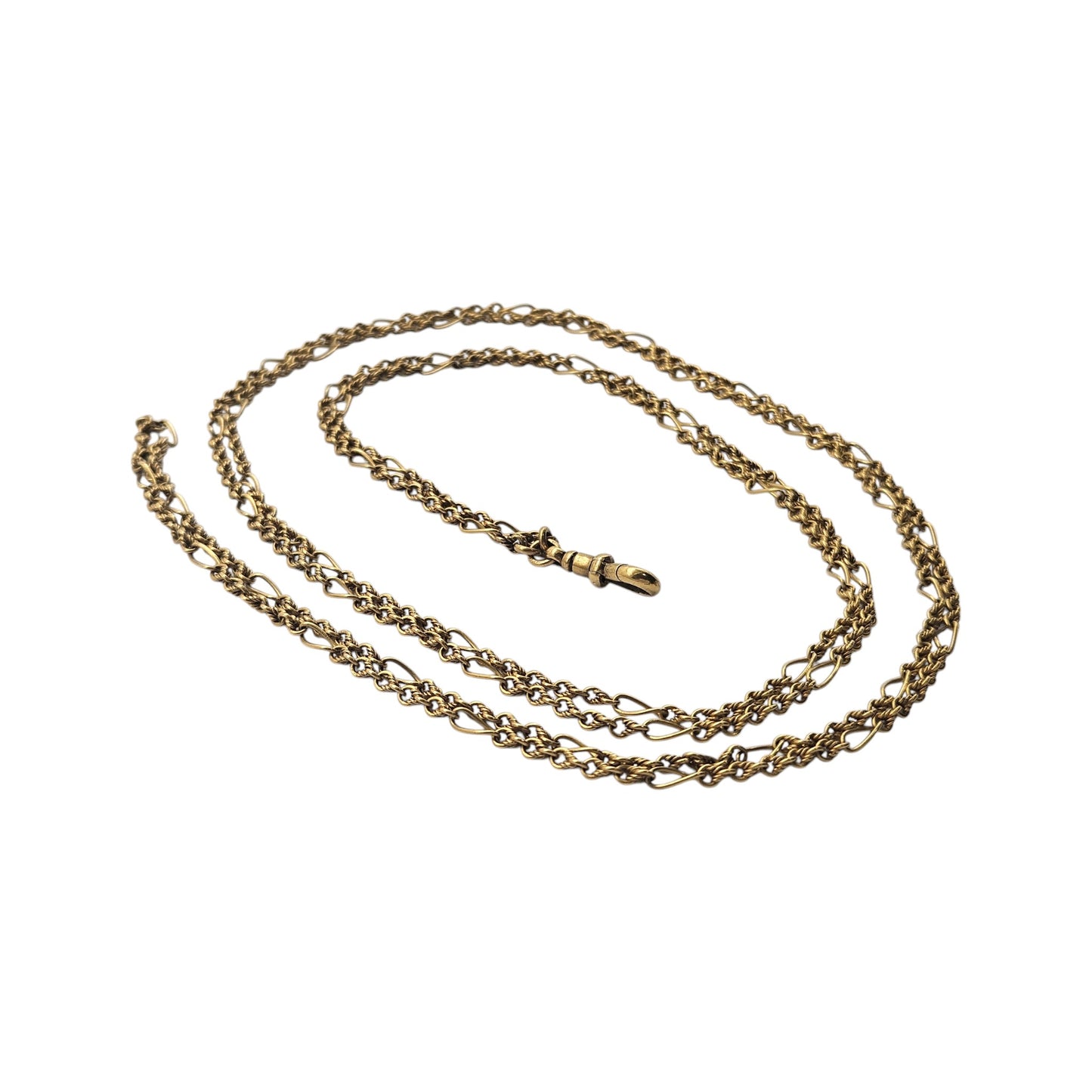 Unusual Antique 15ct Yellow Gold Guard Chain c.1900 L 146 cm 28.4 g.