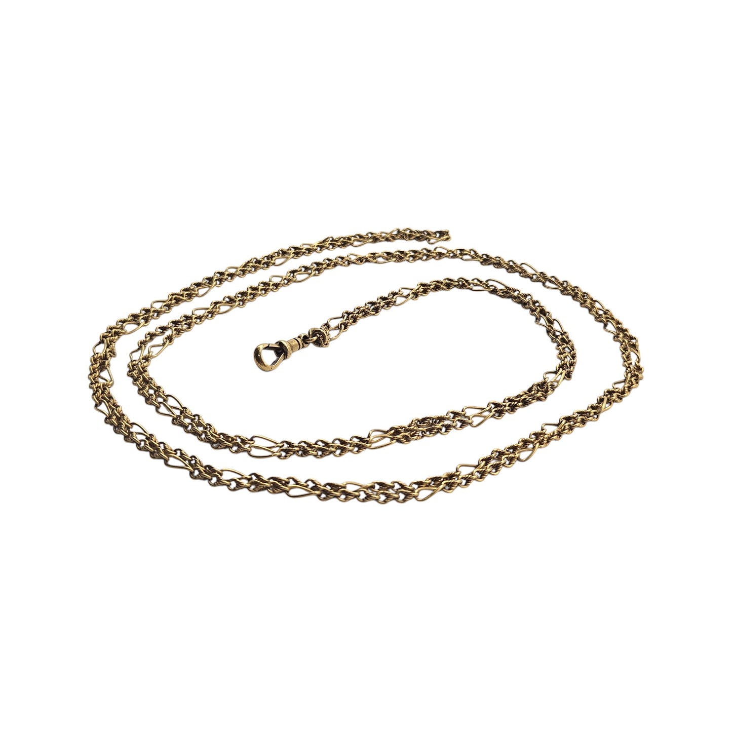 Unusual Antique 15ct Yellow Gold Guard Chain c.1900 L 146 cm 28.4 g.