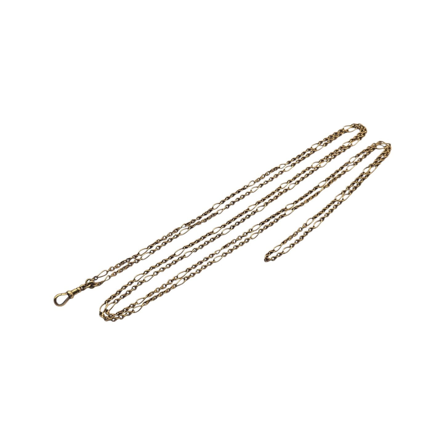 Unusual Antique 15ct Yellow Gold Guard Chain c.1900 L 146 cm 28.4 g.