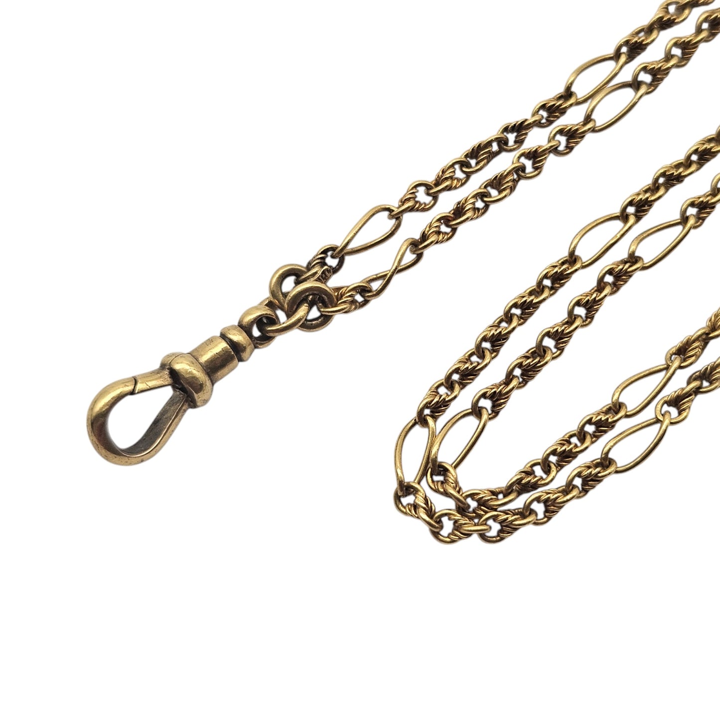 Unusual Antique 15ct Yellow Gold Guard Chain c.1900 L 146 cm 28.4 g.