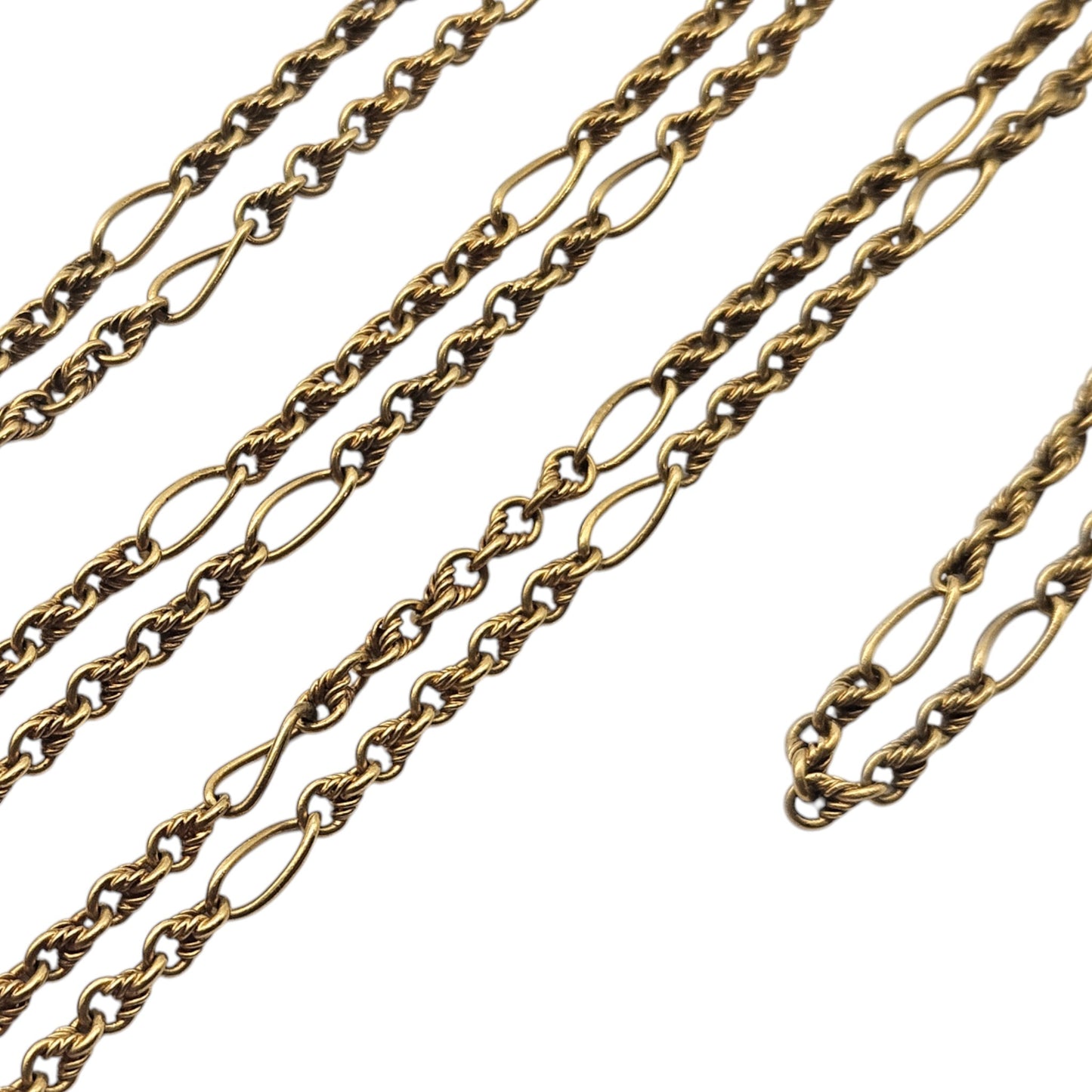 Unusual Antique 15ct Yellow Gold Guard Chain c.1900 L 146 cm 28.4 g.