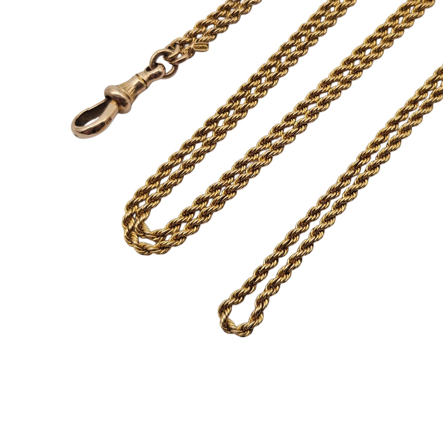 Antique 15ct Yellow Gold Guard Chain c.1900 L 143 cm 33.6 g.