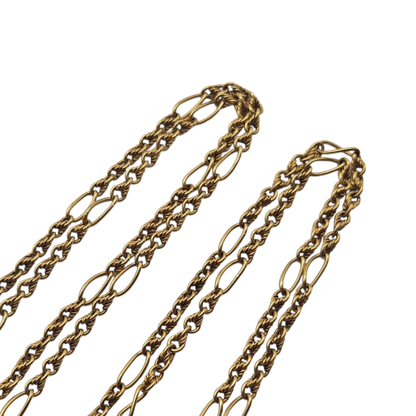 Unusual Antique 15ct Yellow Gold Guard Chain c.1900 L 146 cm 28.4 g.