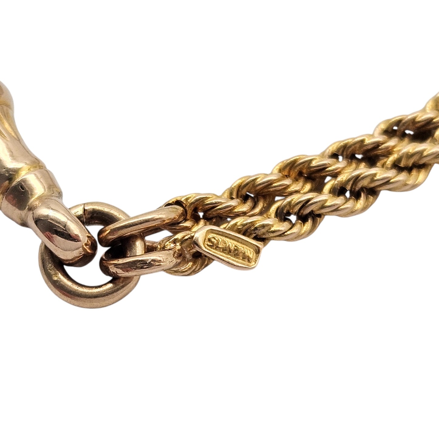 Antique 15ct Yellow Gold Guard Chain c.1900 L 143 cm 33.6 g.